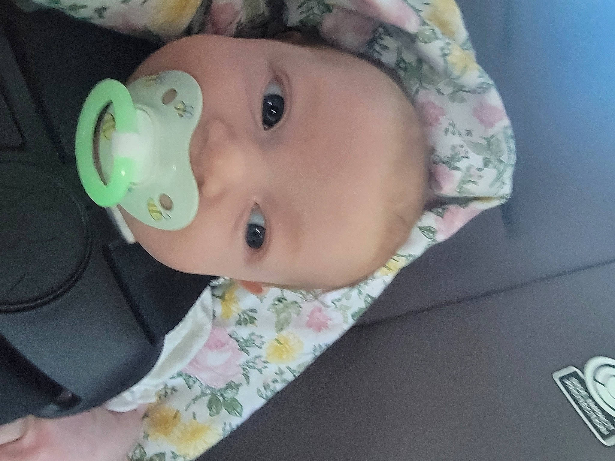 Lailah joined the competition — help win amazing prizes! baby, baby_products, baby_toddler_clothing, cheek, child, eye, eyelash, fashion_accessory, iris, lip, logo, nose, person, personal_protective_equipment, skin, sleeve, toddler, toy