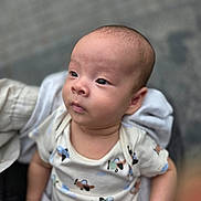 Aodhan is registered to the contest to win money with this photo: baby, infant, child, person, clothing, onesie, pattern, airplane, cute, portrait, face, head, expression, hand, skin, outdoor, blurred_background, holding, young, casual