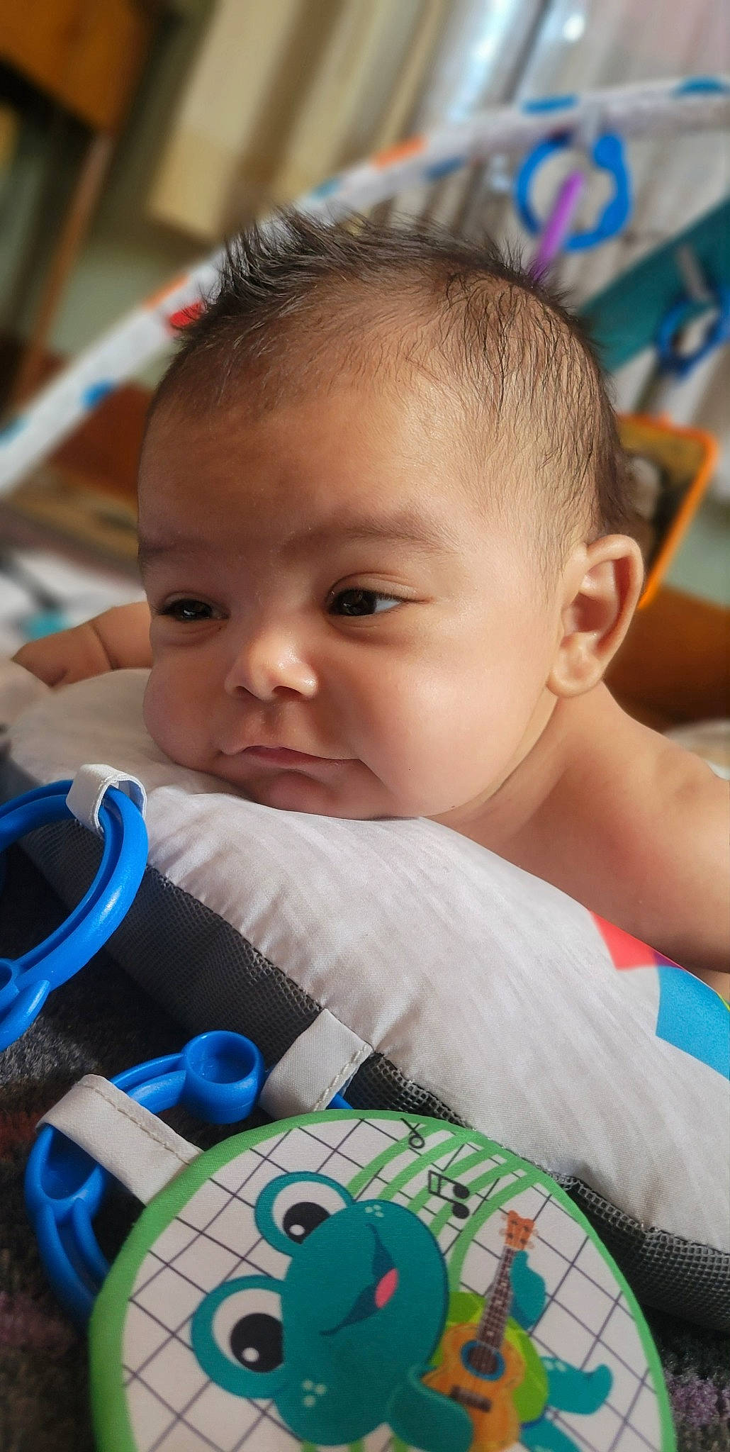 Kailani joined the competition — help win amazing prizes! azure, baby, baby_toddler_clothing, blue, child, close_up, electric_blue, fun, happy, head, iris, leisure, nose, organ, person, photograph, recreation, skin, smile, snapshot