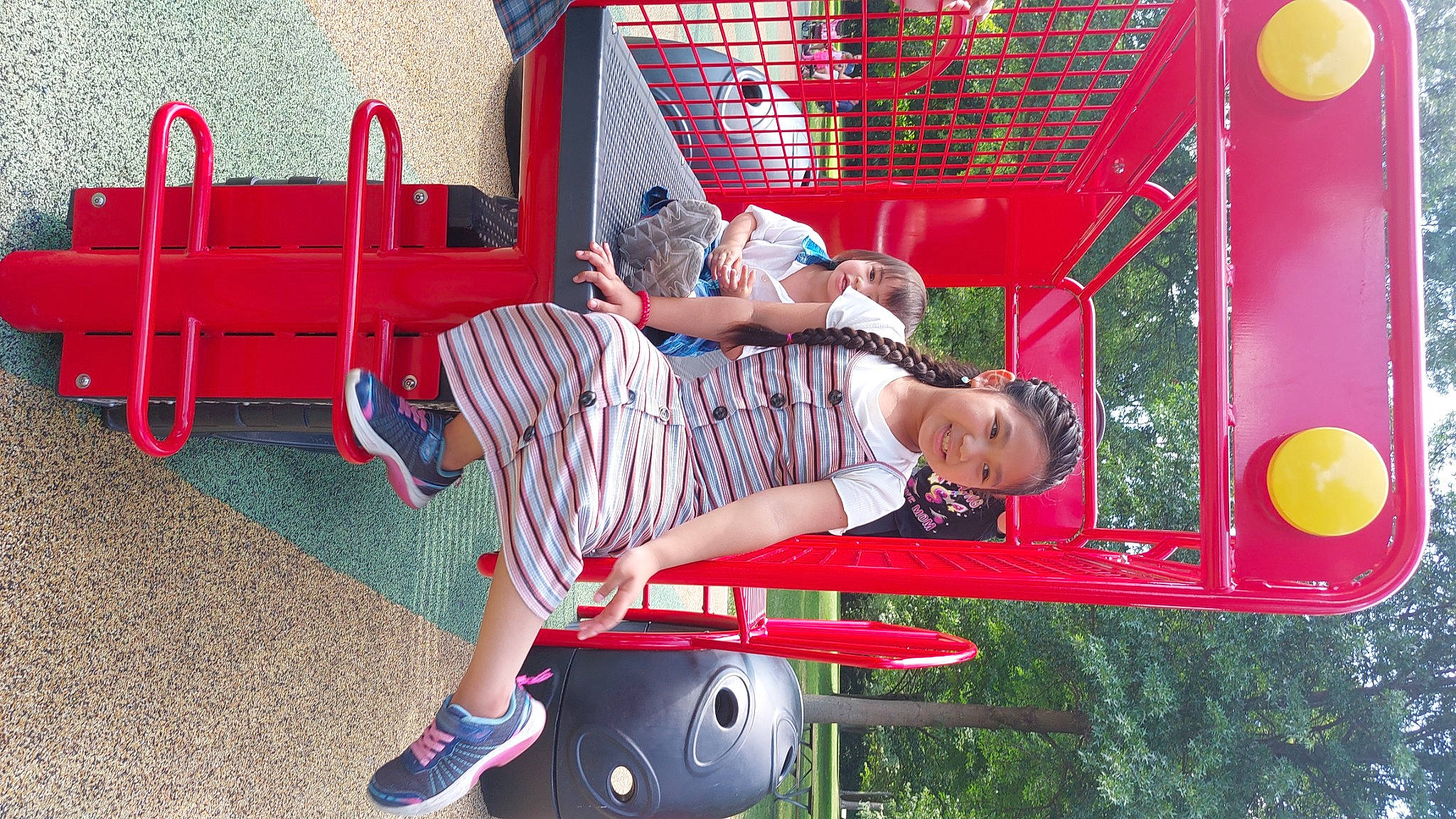 Challanie joined the competition — help win amazing prizes! child, city, event, fun, grass, happy, joy, leisure, magenta, outdoor_play_equipment, person, play, playground, public_space, recreation, red, shorts, snapshot, summer, sunglasses