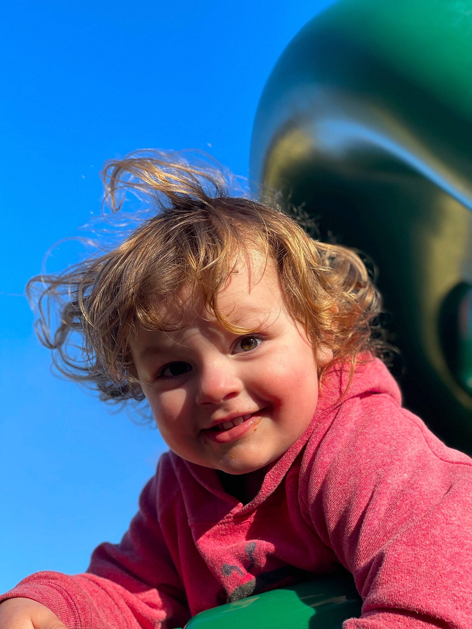 Paislei joined the competition — help win amazing prizes! blue, child, electric_blue, eye, facial_expression, fun, grass, hair, happy, joy, leisure, mammal, nose, people_in_nature, person, recreation, sky, sleeve, smile, snapshot