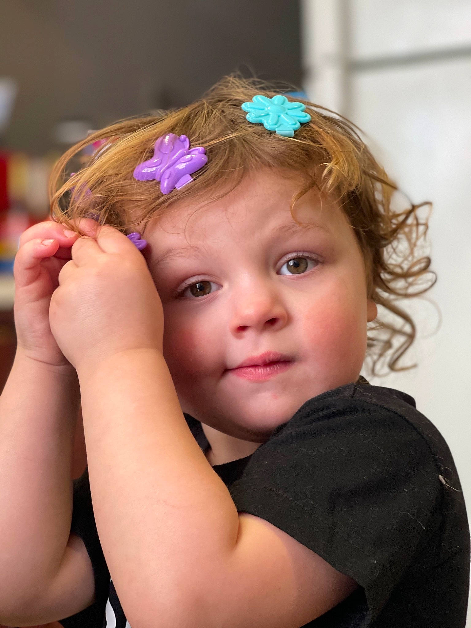 Paislei is registered to the contest to win money with this photo: baby_toddler_clothing, beauty, blond, cheek, dress, eyebrow, eyelash, face, flash_photography, fun, gesture, happy, headband, headpiece, iris, jewellery, lip, person, petal, skin