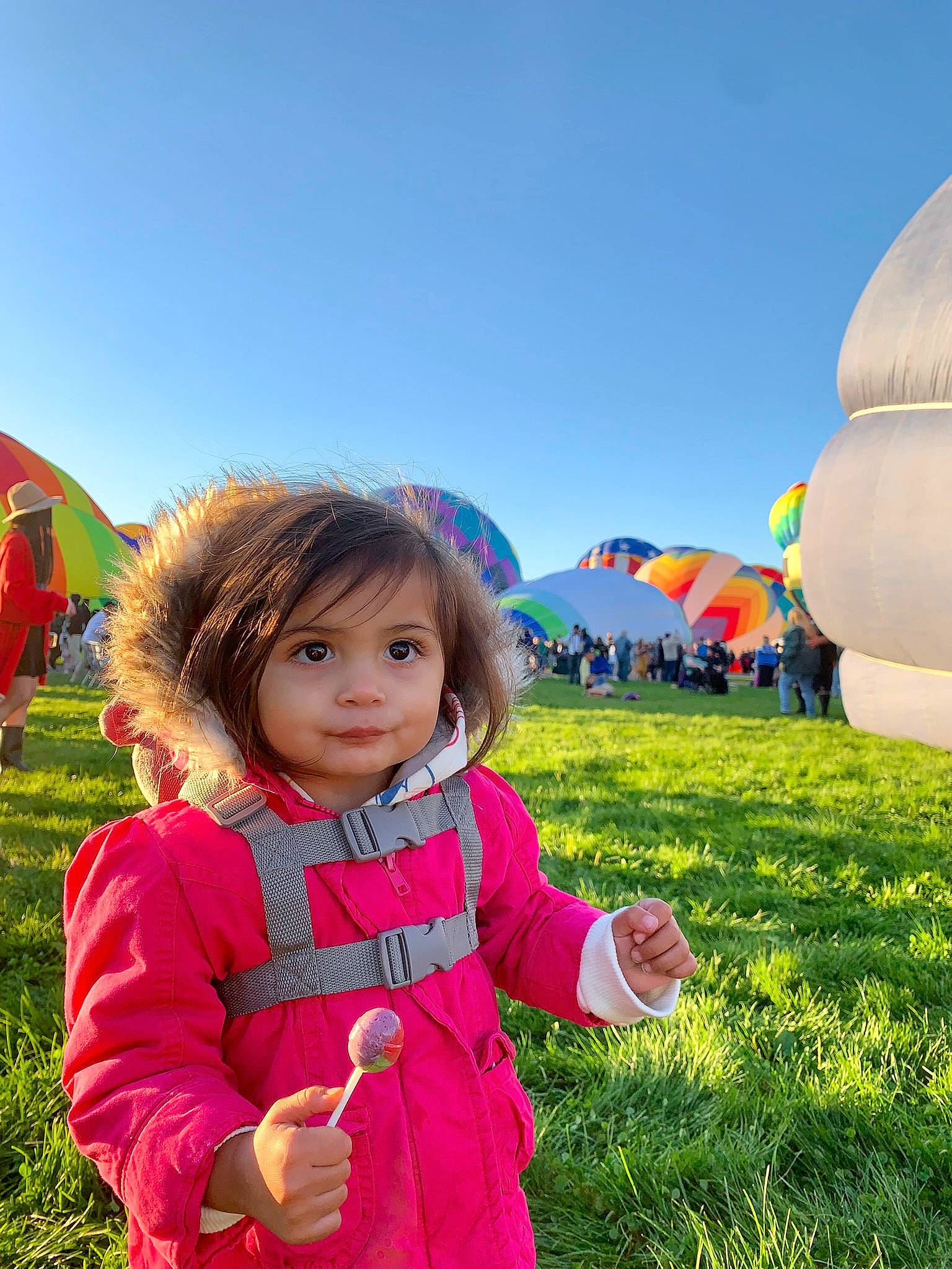 Maya joined the competition — help win amazing prizes! baby_toddler_clothing, beauty, child, event, fun, grass, grassland, happy, leaf, leisure, magenta, party_supply, people_in_nature, person, plant, recreation, sitting, sky, toddler, travel
