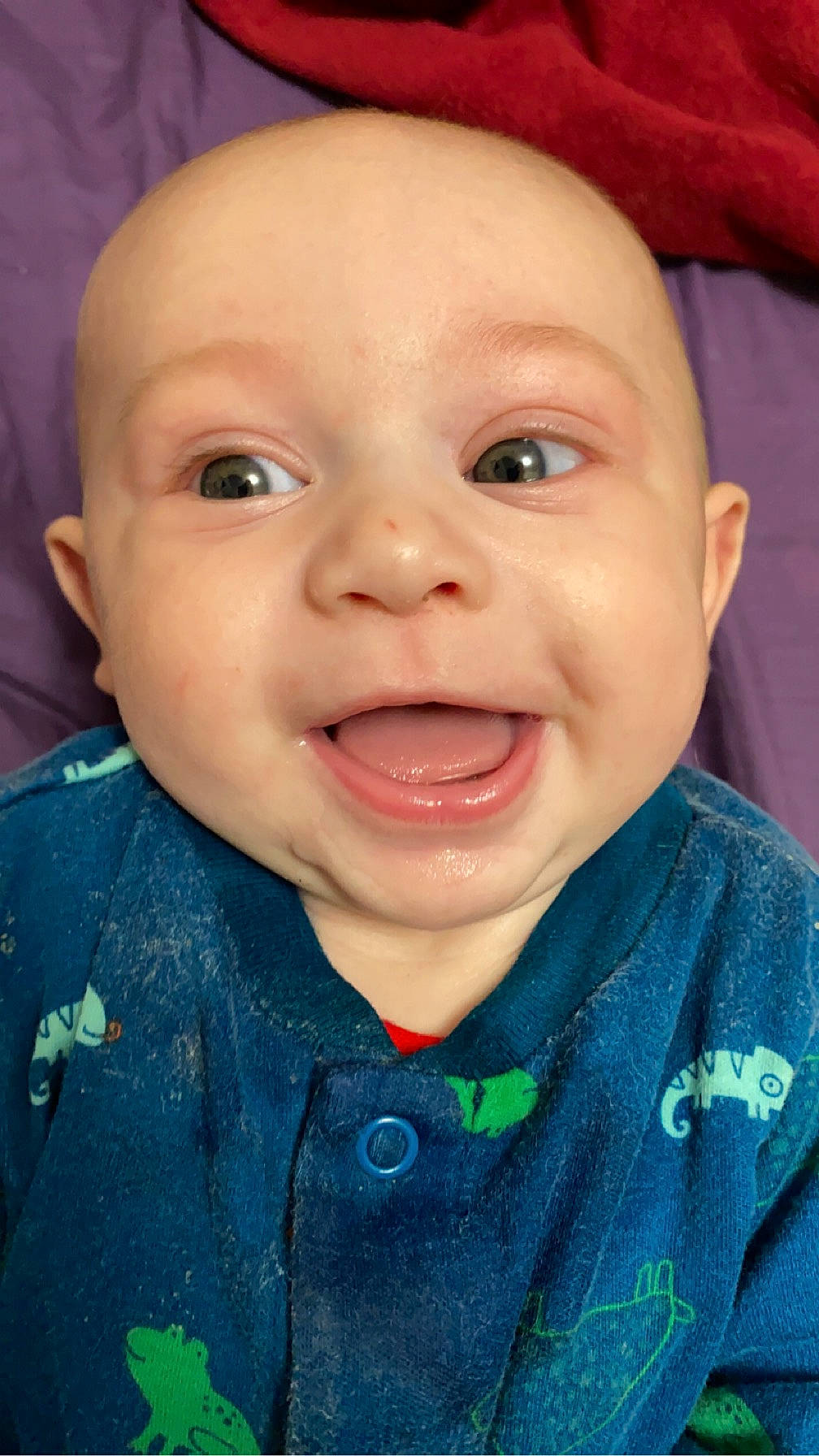 Mason is registered to the contest to win money with this photo: baby, baby_laughing, baby_toddler_clothing, cheek, chin, eye, eyebrow, eyelash, forehead, happy, head, iris, lip, mouth, nose, person, skin, smile, toddler, tongue