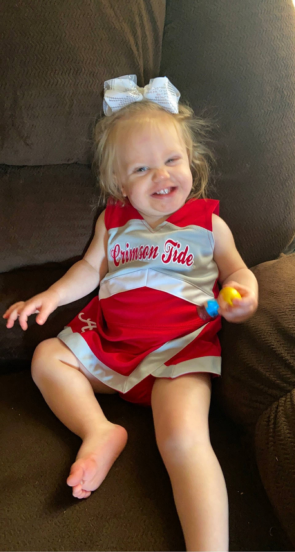 Alana joined the competition — help win amazing prizes! baby_toddler_clothing, cheek, chin, eye, face, facial_expression, finger, hair, hairstyle, happy, head, iris, joy, knee, leg, person, shoulder, skin, smile, thigh