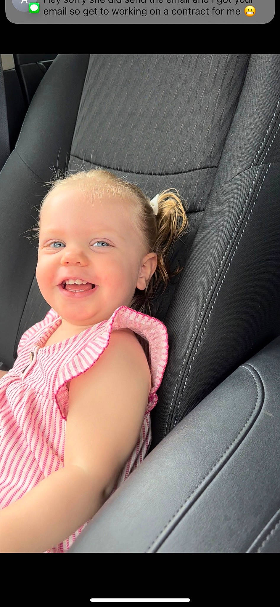 Alana joined the competition — help win amazing prizes! baby, baby_toddler_clothing, cheek, child, comfort, eye, eyebrow, finger, flash_photography, gesture, hair, hairstyle, hand, happy, joy, lip, neck, person, skin, smile