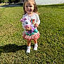 Gracelyn is registered to the contest to win money with this photo: child, cute, daylight, dress, girl, grass, happy, home, leggings, nature, outdoor, person, plush_toy, shoes, skirt, smile, sunlight, toy, unicorn, yard