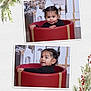 Zhurysadaii joined the competition — help win amazing prizes! child, toddler, baby, indoor, portrait, holiday, christmas, decorations, gift_boxes, red_seat, smiling, cute, pigtails, black_clothing, studio, festive, floor, face, person, photography