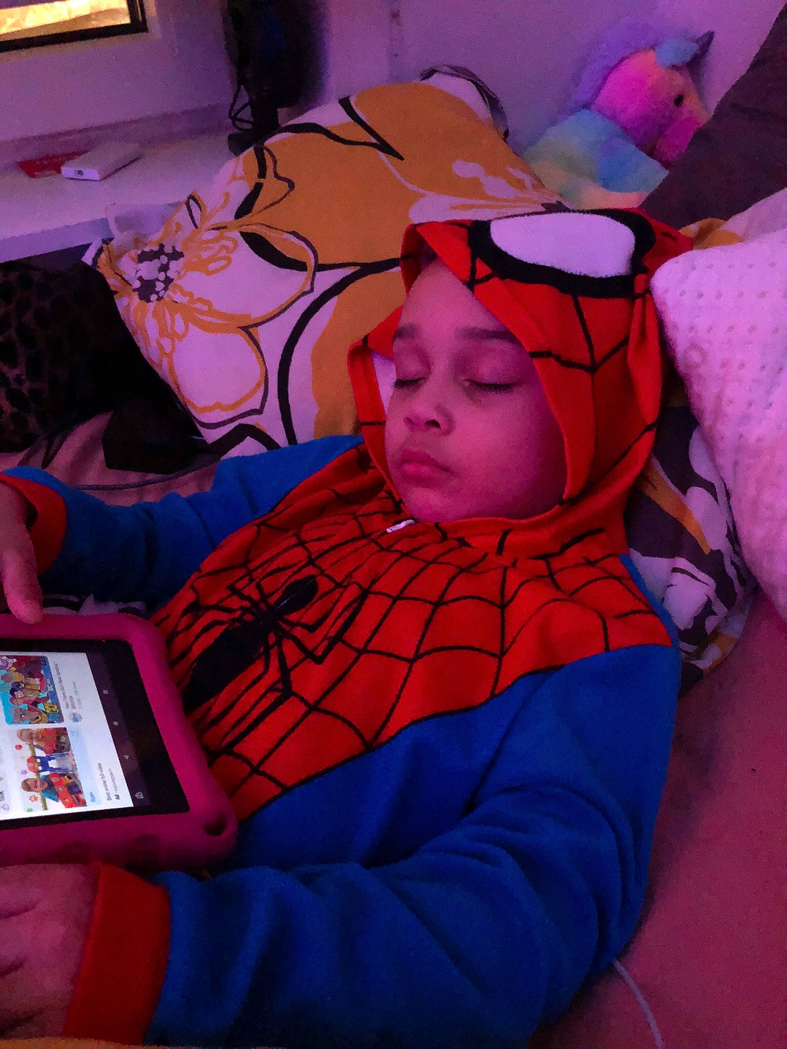 Charli joined the competition — help win amazing prizes! baby, car_seat, carmine, child, comfort, computer_keyboard, fictional_character, flooring, fun, gadget, headwear, lap, leisure, magenta, orange, person, personal_protective_equipment, purple, recreation, room