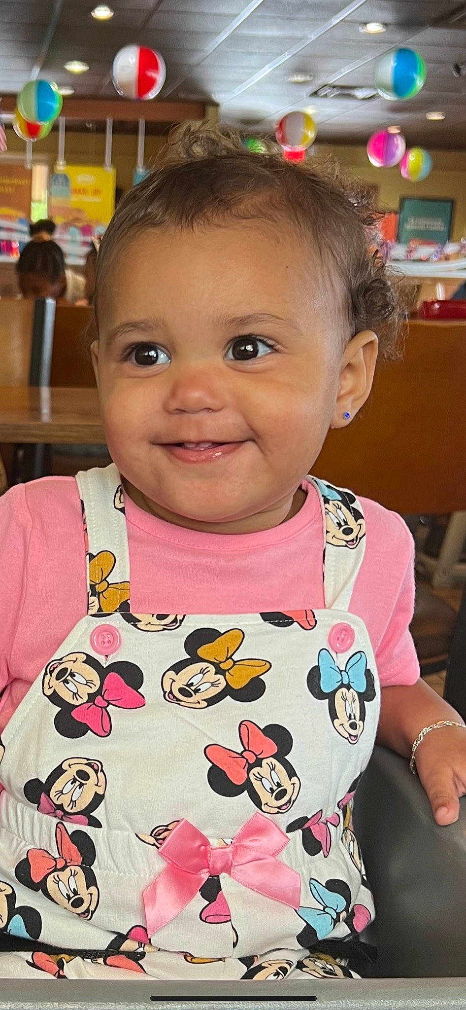 Aubrey is registered to the contest to win money with this photo: baby, baby_toddler_clothing, cheek, chin, ear, eyebrow, eyelash, facial_expression, forehead, hair, head, iris, joy, lip, mammal, nose, organ, person, product, skin