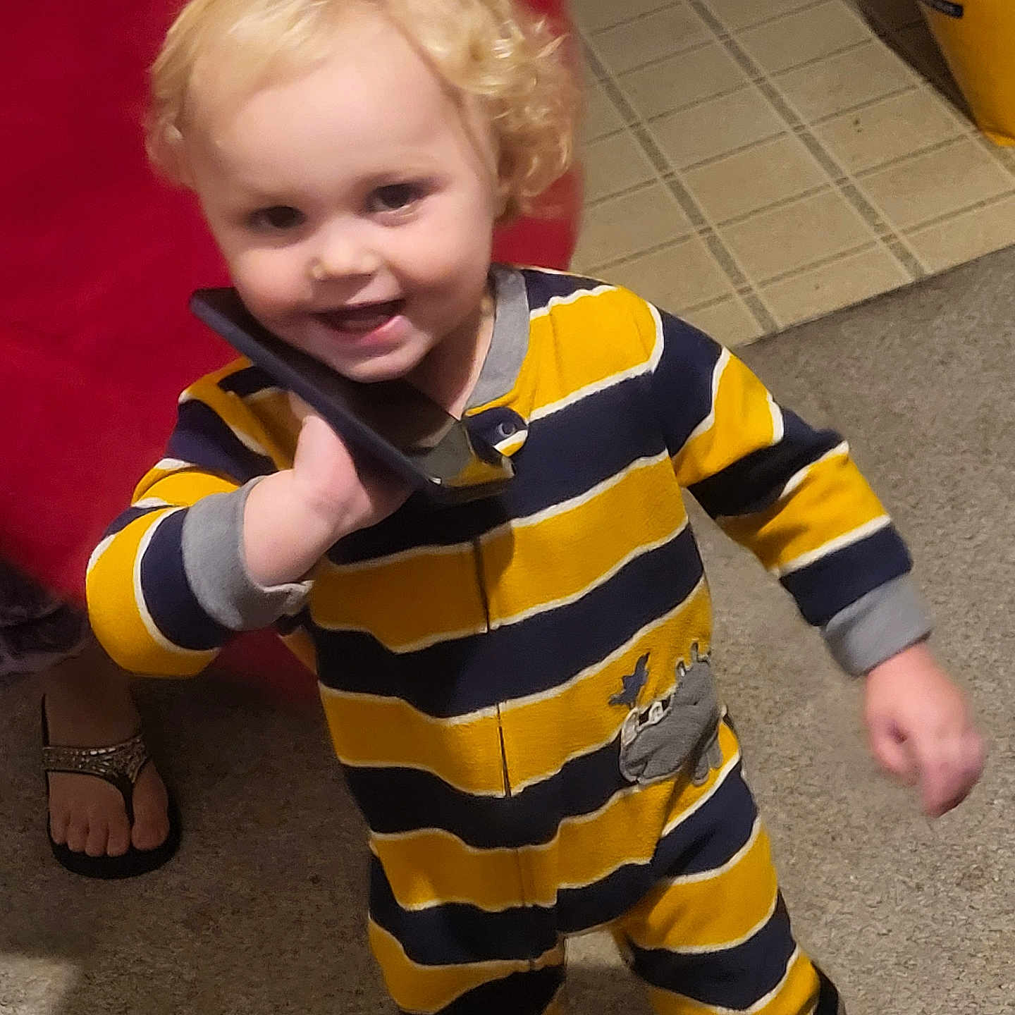 Maverick joined the competition — help win amazing prizes! accessories, baby, blonde, bodypart, clothing, cutlery, face, finger, footwear, hair, hand, head, pants, person, photography, portrait, sandal, shoe, spoon, strap