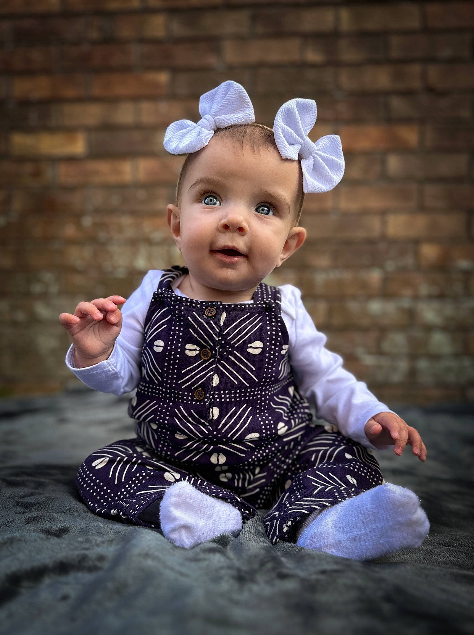 November joined the competition — help win amazing prizes! baby, baby_toddler_clothing, cheek, child, clothing, collar, costume_hat, eye, flash_photography, grass, happy, headband, headpiece, person, pink, purple, sitting, sleeve, smile, toddler