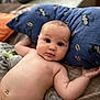 baby, infant, diaper, pillow, bed, pacifier, cute, skin, face, arm, lying_down, indoors, child, young, resting, comfort, expression, person, blanket, soft