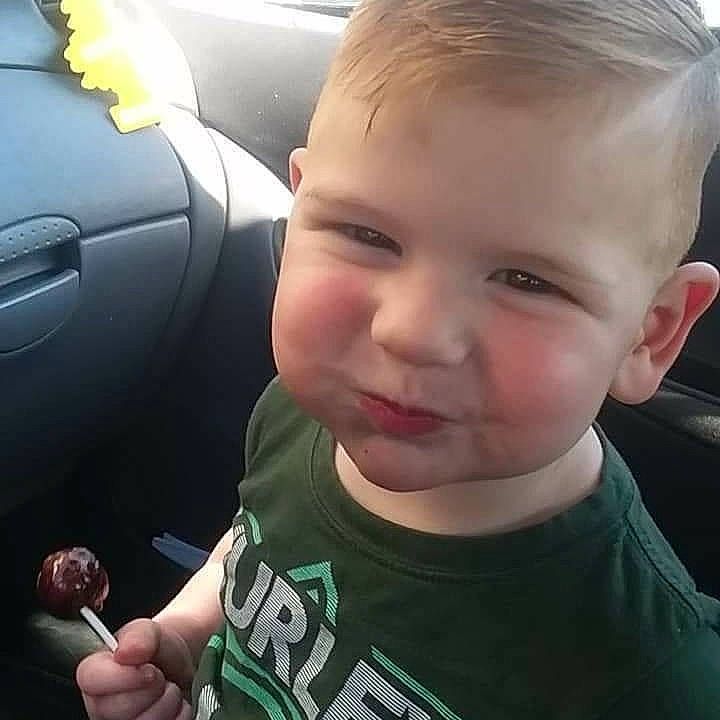 Deegan is registered to the contest to win money with this photo: arm, cheek, child, chin, cool, ear, eye, eyebrow, face, facial_expression, forehead, hair, hairstyle, head, lip, nose, person, skin, smile, toddler