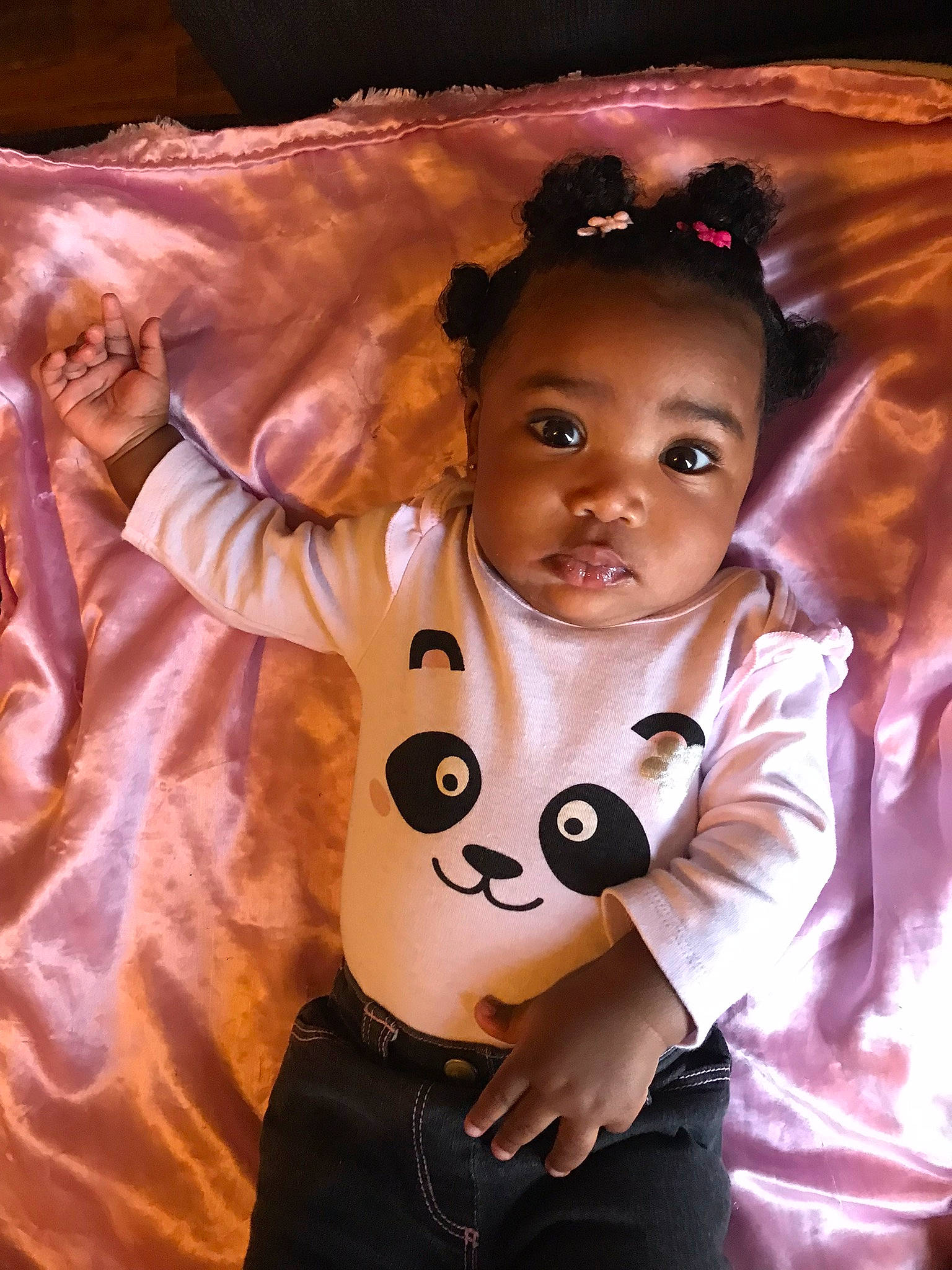 Nezariah is registered to the contest to win money with this photo: arm, cheek, eye, finger, flash_photography, fun, gesture, hand, happy, head, human_body, jewellery, necklace, organ, person, pink, skin, sleeve, t_shirt, thumb