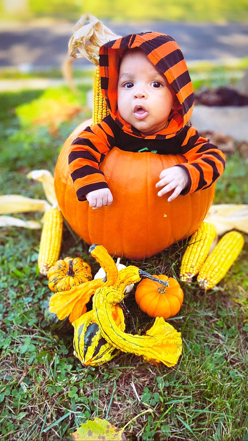 Ermias is registered to the contest to win money with this photo: _and_melon_family, _gourd, baby, baby_toddler_clothing, calabaza, child_model, cucumber, cucurbita, gourd, headwear, hood, natural_foods, nose, orange, peach, people_in_nature, person, produce, pumpkin, squash