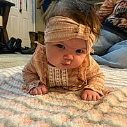 Adalee joined the competition — help win amazing prizes! baby, cap, carpet, child, comfort, crawling, floor, flooring, fun, fur, houseplant, knit_cap, pattern, plant, room, sitting, textile, toddler, wood, wool