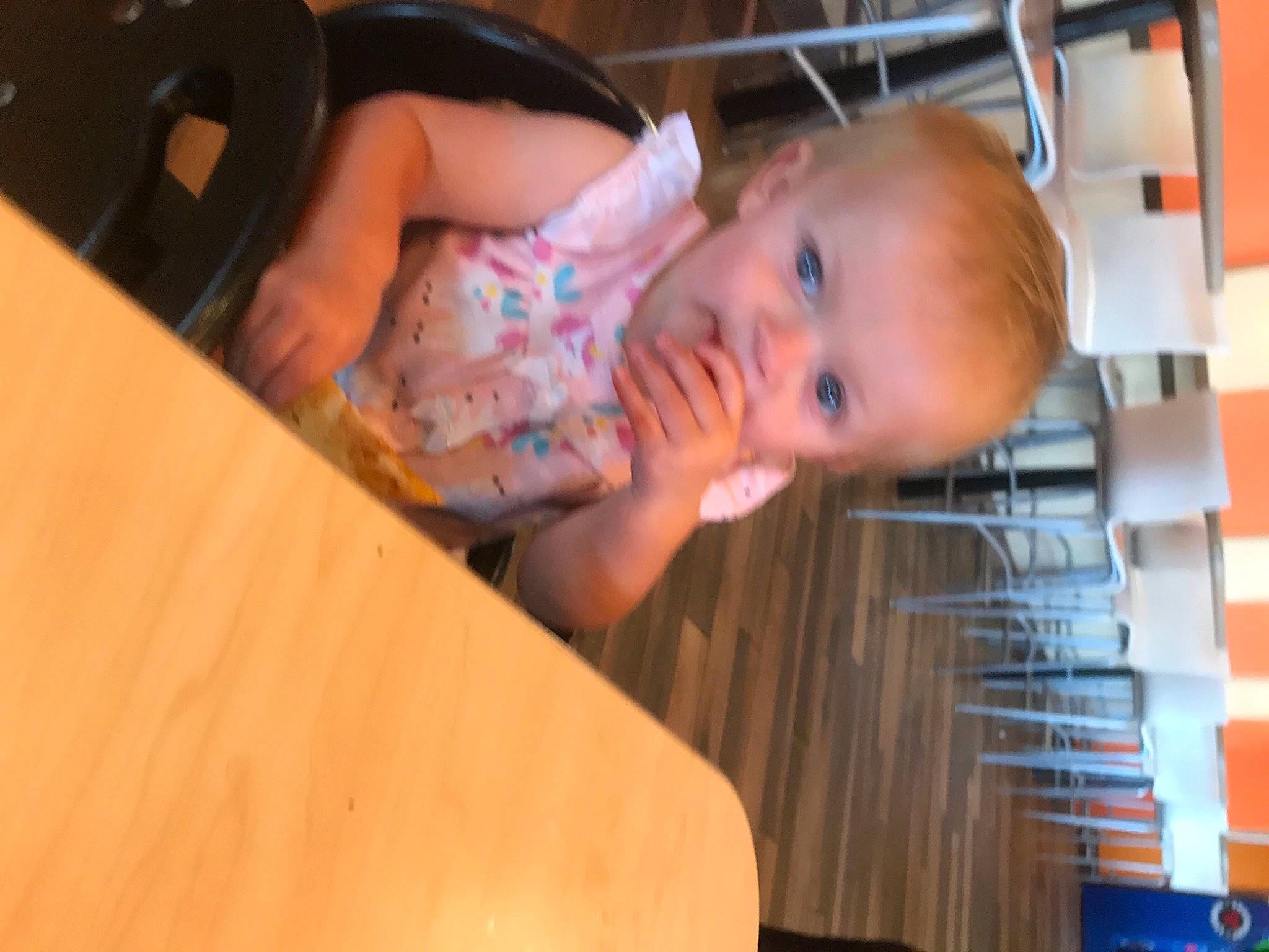 Raelynn joined the competition — help win amazing prizes! baby, baby_products, baby_safety, baby_toddler_clothing, cheek, child, comfort, dress, eyebrow, eyelash, flooring, fun, hardwood, iris, mouth, nose, person, room, smile, toddler