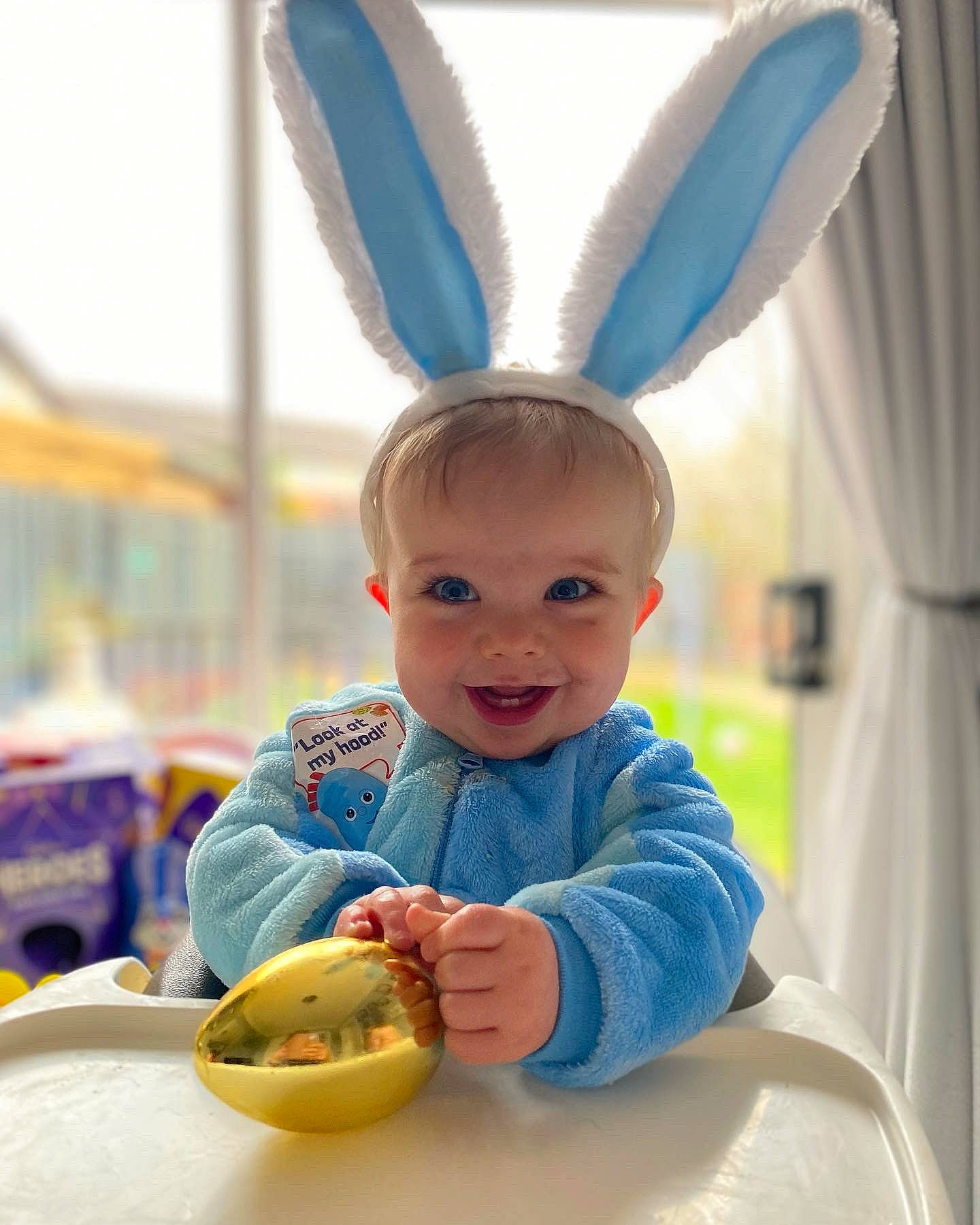 Fraser joined the competition — help win amazing prizes! baby, baby_toddler_clothing, child, curtain, eye, finger, fun, hairstyle, happy, head, joy, organ, person, photograph, plate, skin, smile, table, tableware, toddler