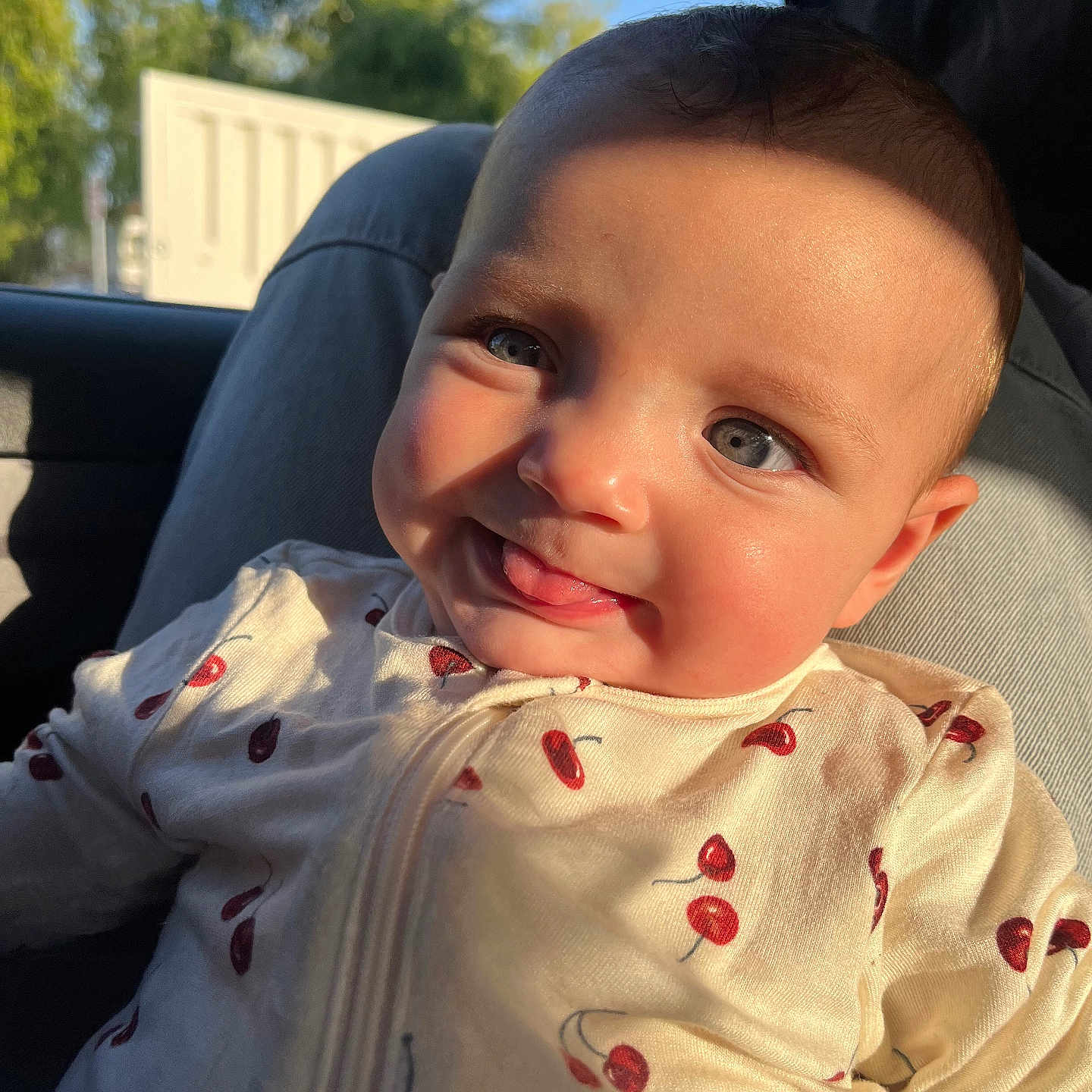 Maizley is registered to the contest to win money with this photo: baby, babylaughing, clothing, couch, cushion, dress, face, frown, furniture, happy, head, homedecor, laughing, person, photography, portrait, sad, selfie, sitting, smile