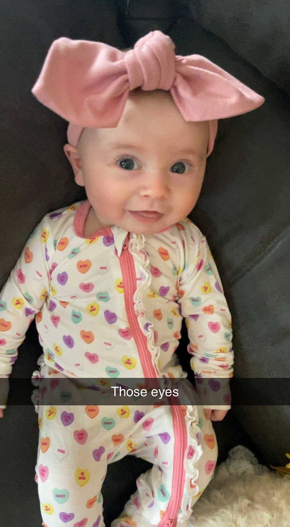 Willow is registered to the contest to win money with this photo: baby, baby_toddler_clothing, cheek, child, clothing, dress, face, happy, head, headwear, outerwear, person, pink, product, skin, sleeve, smile, standing, textile, toddler