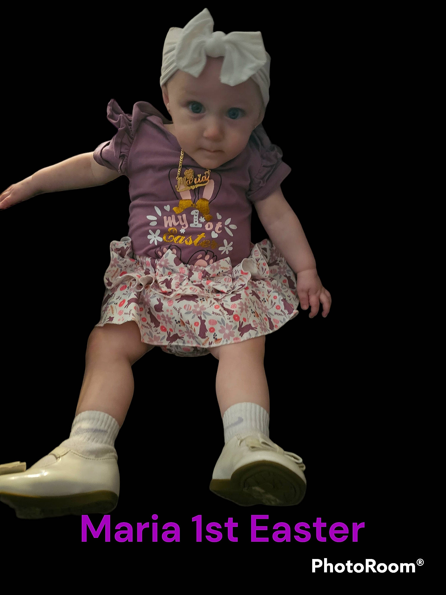 Maria joined the competition — help win amazing prizes! baby_toddler_clothing, baby_toys, child, costume, doll, dress, event, fashion_accessory, fashion_design, figurine, fun, gesture, happy, headwear, magenta, pattern, person, pink, sitting, sleeve