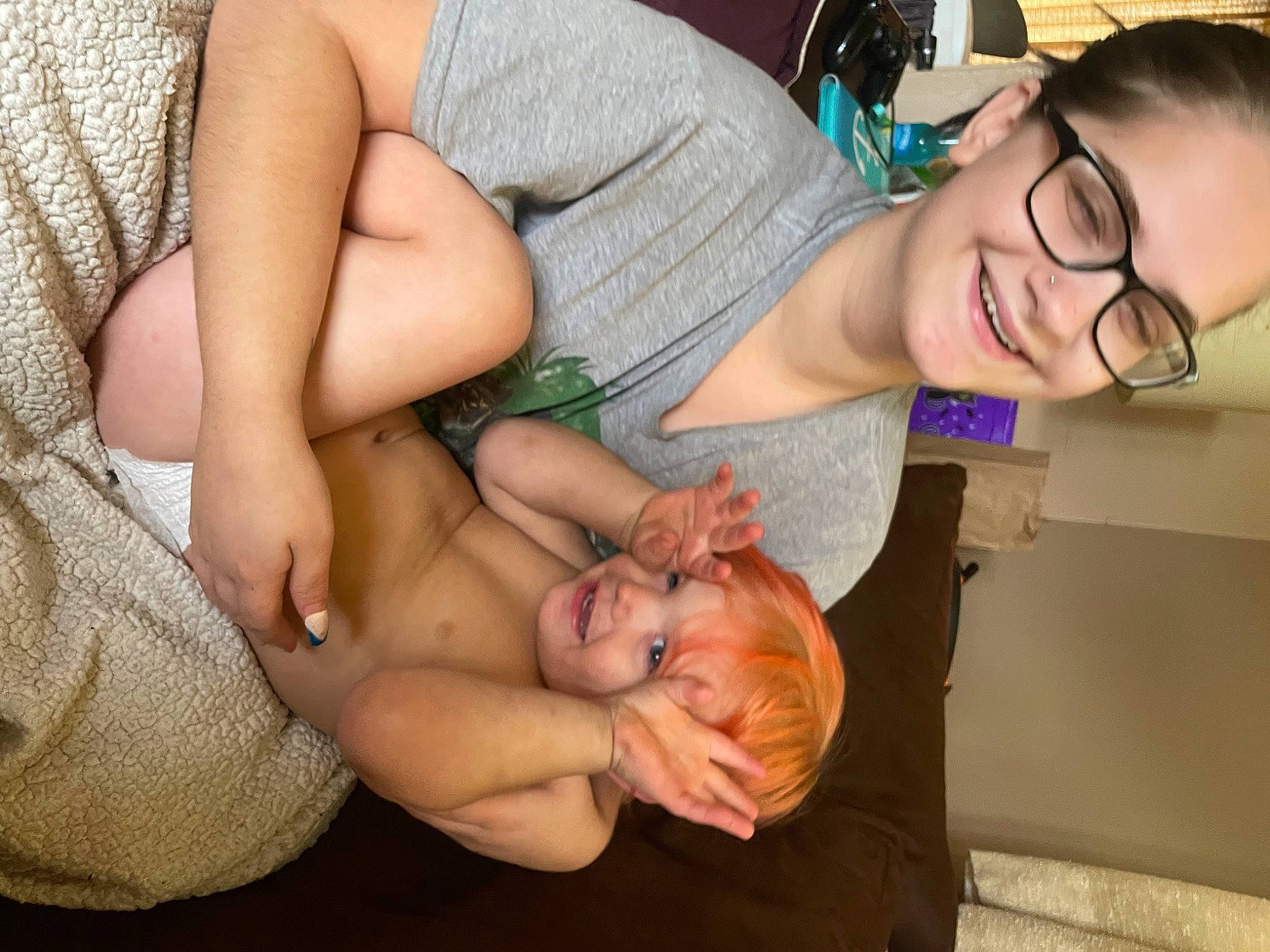 Wyatt joined the competition — help win amazing prizes! abdomen, chest, comfort, elbow, eyewear, finger, fun, gesture, happy, human_leg, interaction, joint, joy, knee, lap, mouth, muscle, person, smile, stomach