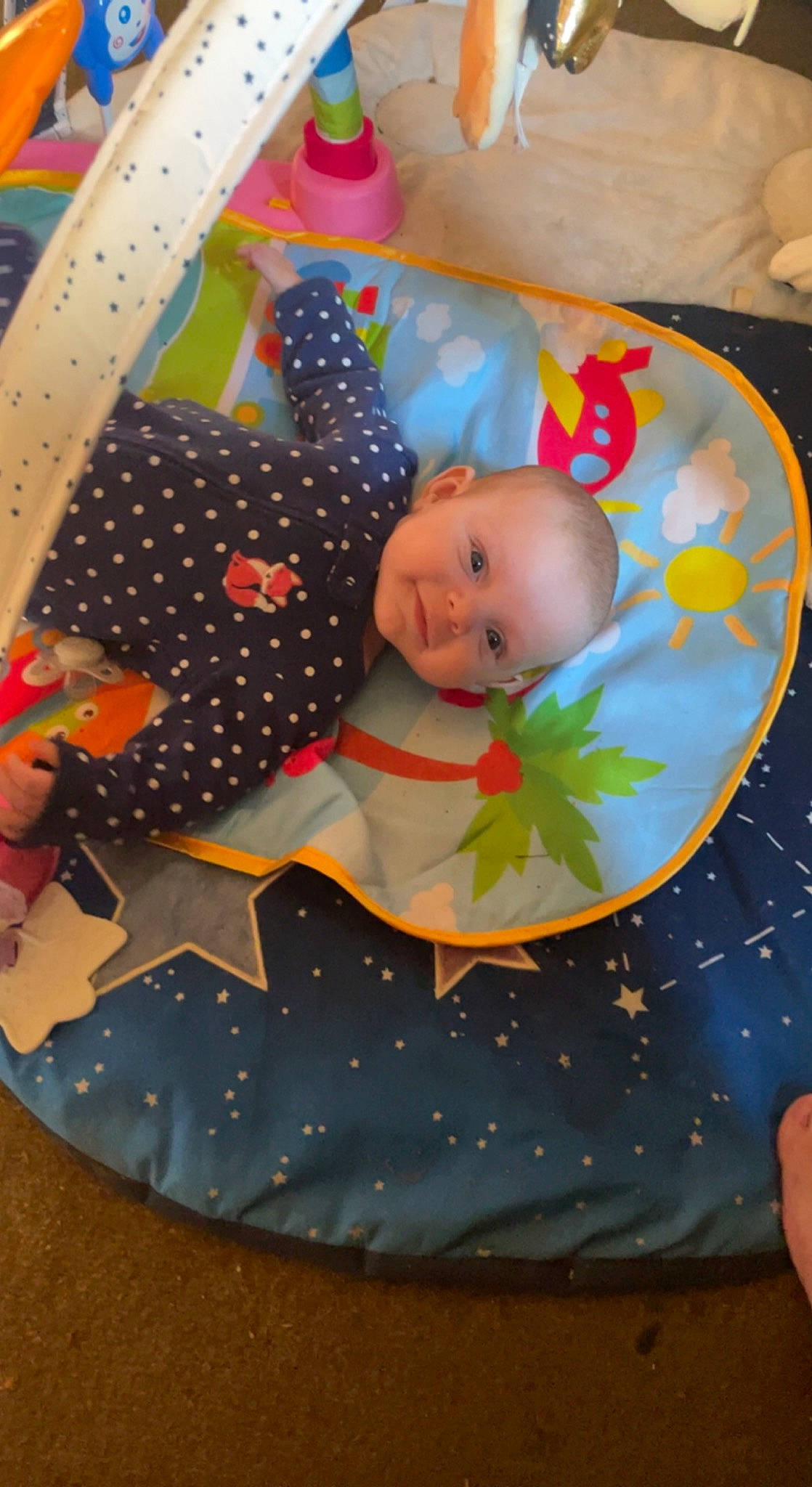 Jacqueline joined the competition — help win amazing prizes! art, baby, baby_products, baby_toddler_clothing, baby_toys, child, circle, fun, happy, icing, orange, pattern, person, pink, play, smile, sugar_cake, sweetness, textile, toddler