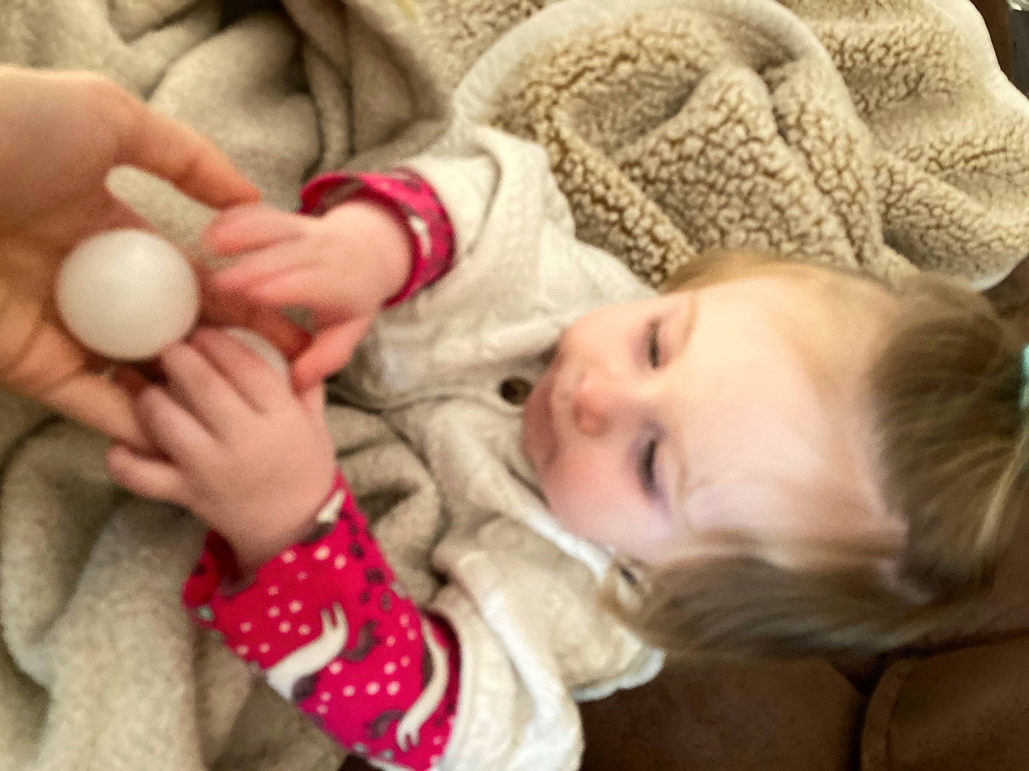 Abigail joined the competition — help win amazing prizes! baby, baby_toddler_clothing, cheek, child, comfort, eyelash, fashion_accessory, finger, gesture, hand, happy, lip, nail, nose, pattern, person, skin, thumb, toddler, vertebrate