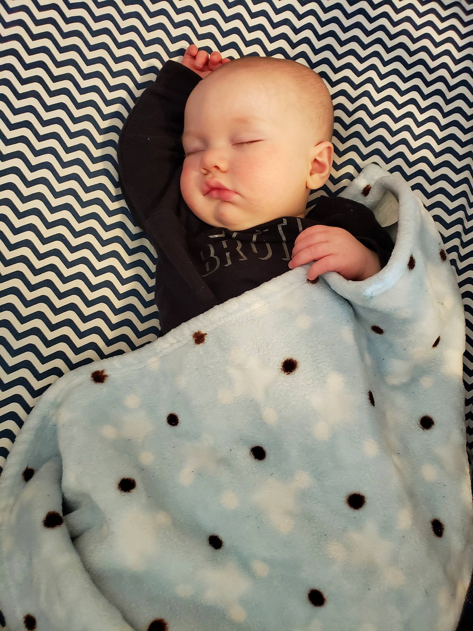 Brennan joined the competition — help win amazing prizes! baby, cheek, child, design, pattern, person, polka_dot, toddler