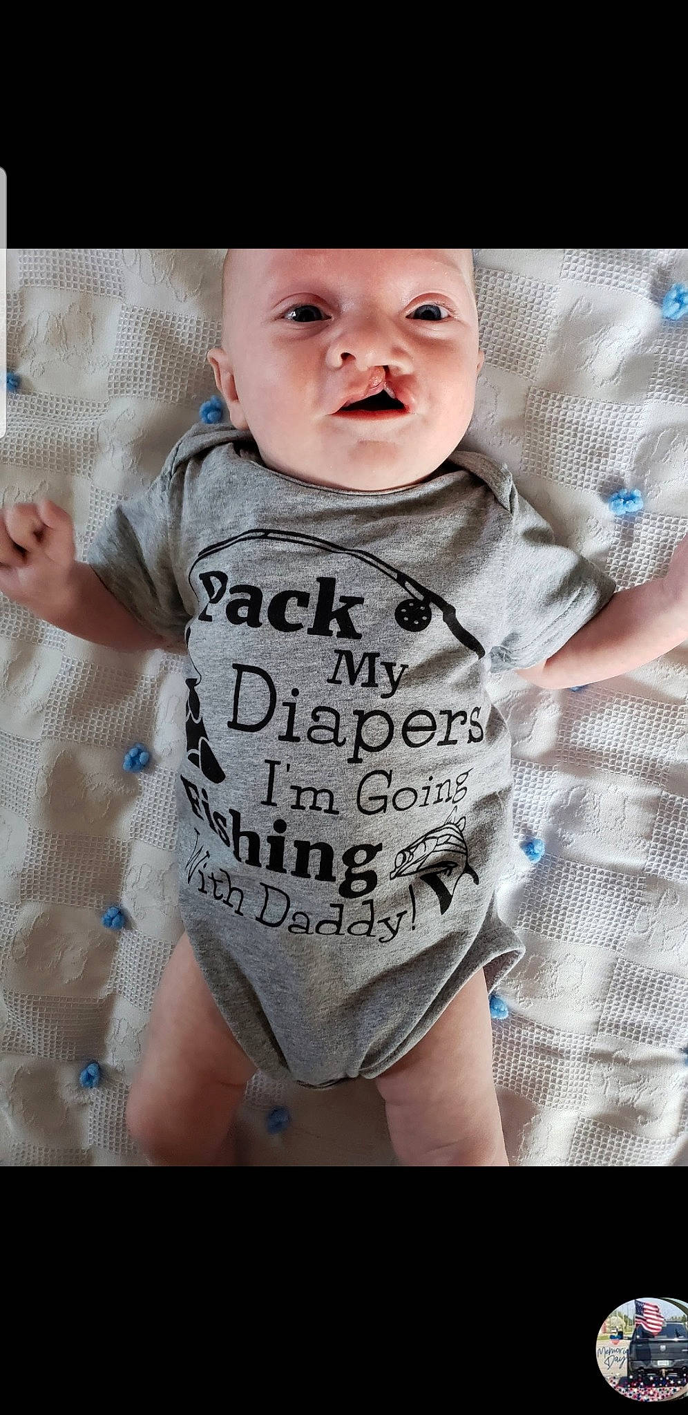 Bryce is registered to the contest to win money with this photo: baby, baby_products, baby_toddler_clothing, child, cool, font, infant_bodysuit, outerwear, pattern, person, photo_caption, product, sleeve, smile, t_shirt, toddler