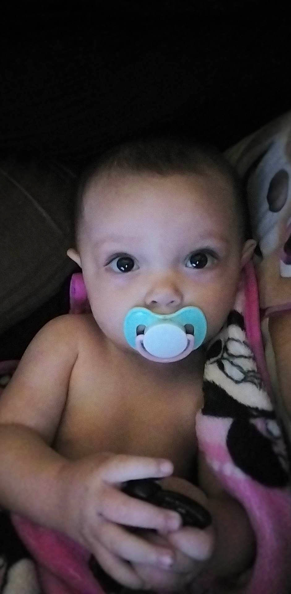 Calliope joined the competition — help win amazing prizes! baby, baby_toddler_clothing, cheek, ear, eyebrow, eyelash, face, finger, flash_photography, gesture, happy, human_body, iris, lip, mouth, nose, person, skin, smile, thumb