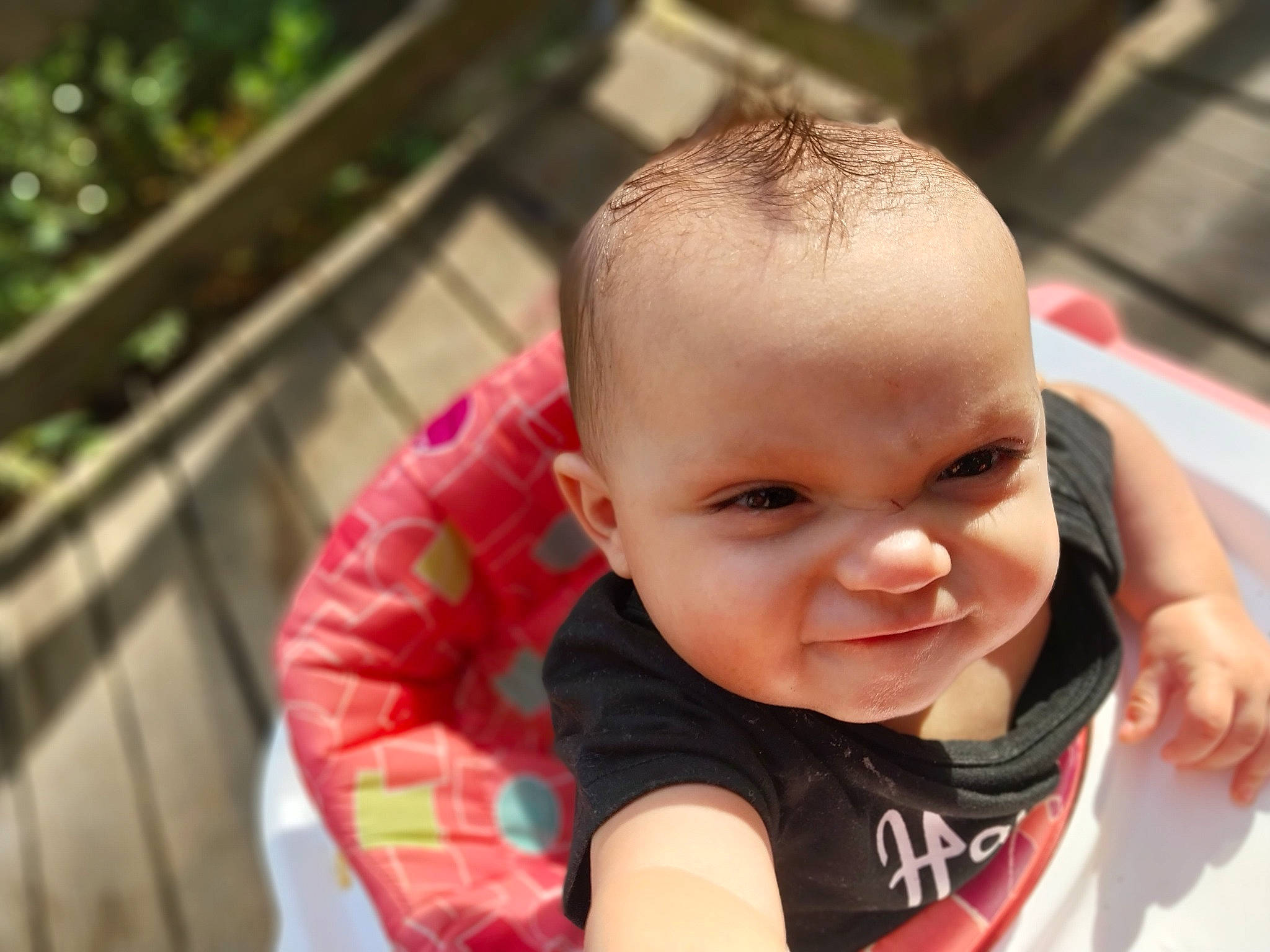 Calliope joined the competition — help win amazing prizes! baby, baby_products, baby_toddler_clothing, cheek, child, fun, grass, happy, leisure, lip, nose, person, portrait_photography, recreation, sitting, skin, sleeve, smile, t_shirt, toddler