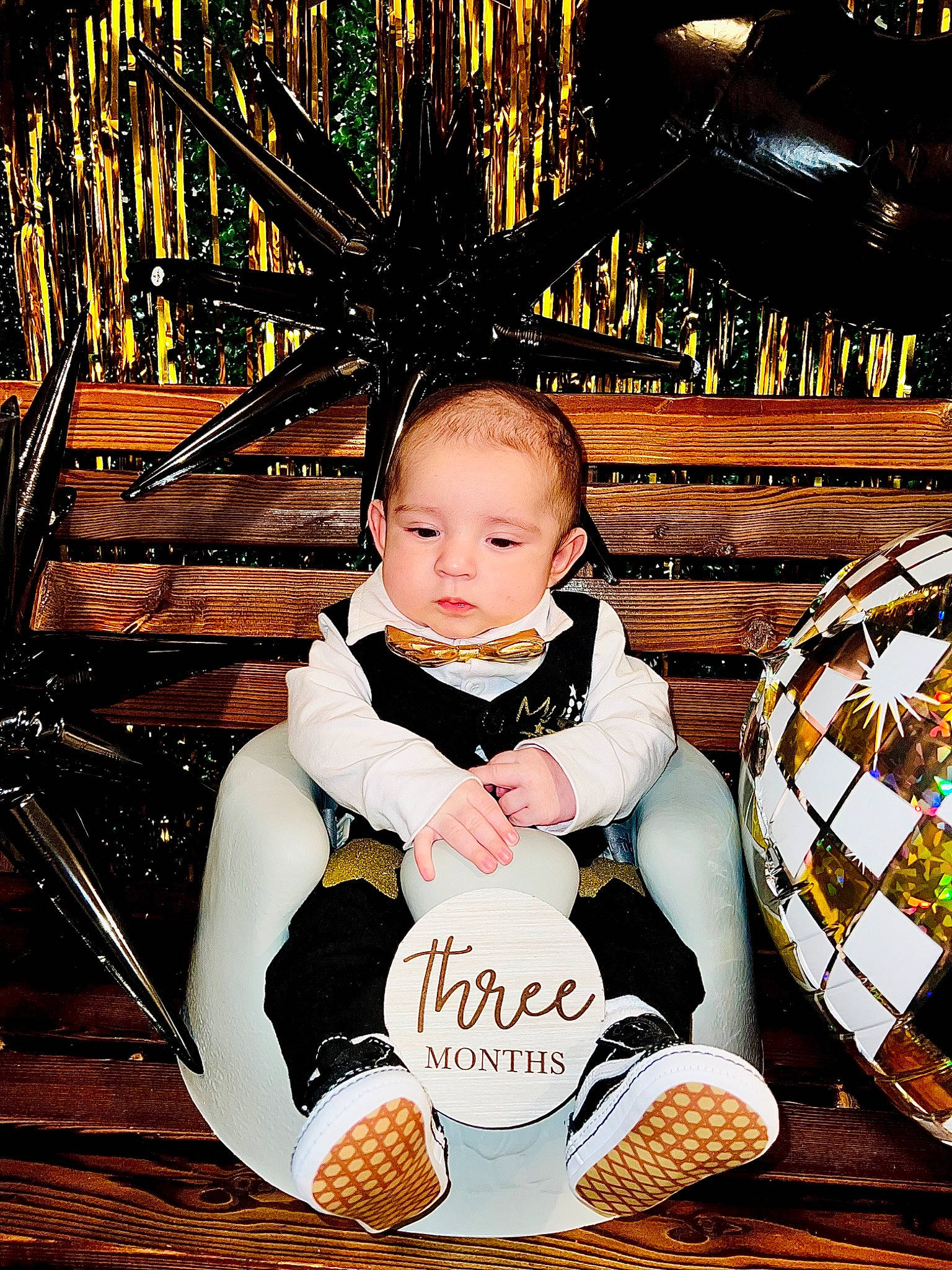 Raphael joined the competition — help win amazing prizes! baby, baby_products, baby_toddler_clothing, ball, child, fashion_accessory, flash_photography, flooring, fun, happy, leisure, pattern, person, portrait_photography, sitting, toddler, toy, wood