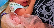 Natalia joined the competition — help win amazing prizes! baby, child, infant, pink, headband, dress, tulle, person, holding, affection, kiss, adult, hand, closeup, cute, smile, face, fabric, clothing, indoor