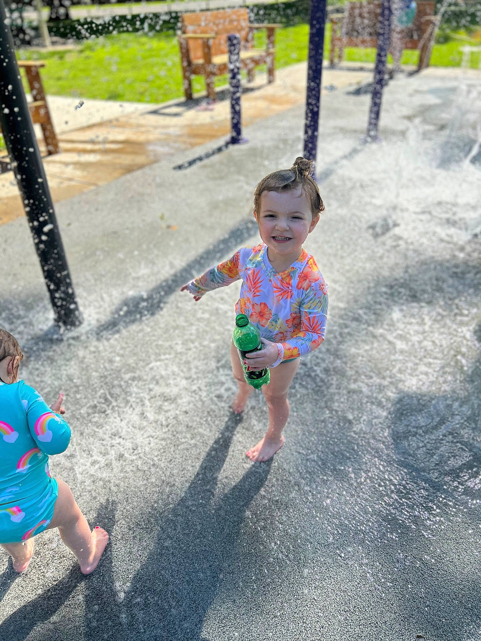 Kinzlee joined the competition — help win amazing prizes! asphalt, baby, child, city, fun, grass, happy, joy, leisure, outdoor_recreation, person, plant, play, playground, public_space, recreation, road, shorts, street, t_shirt