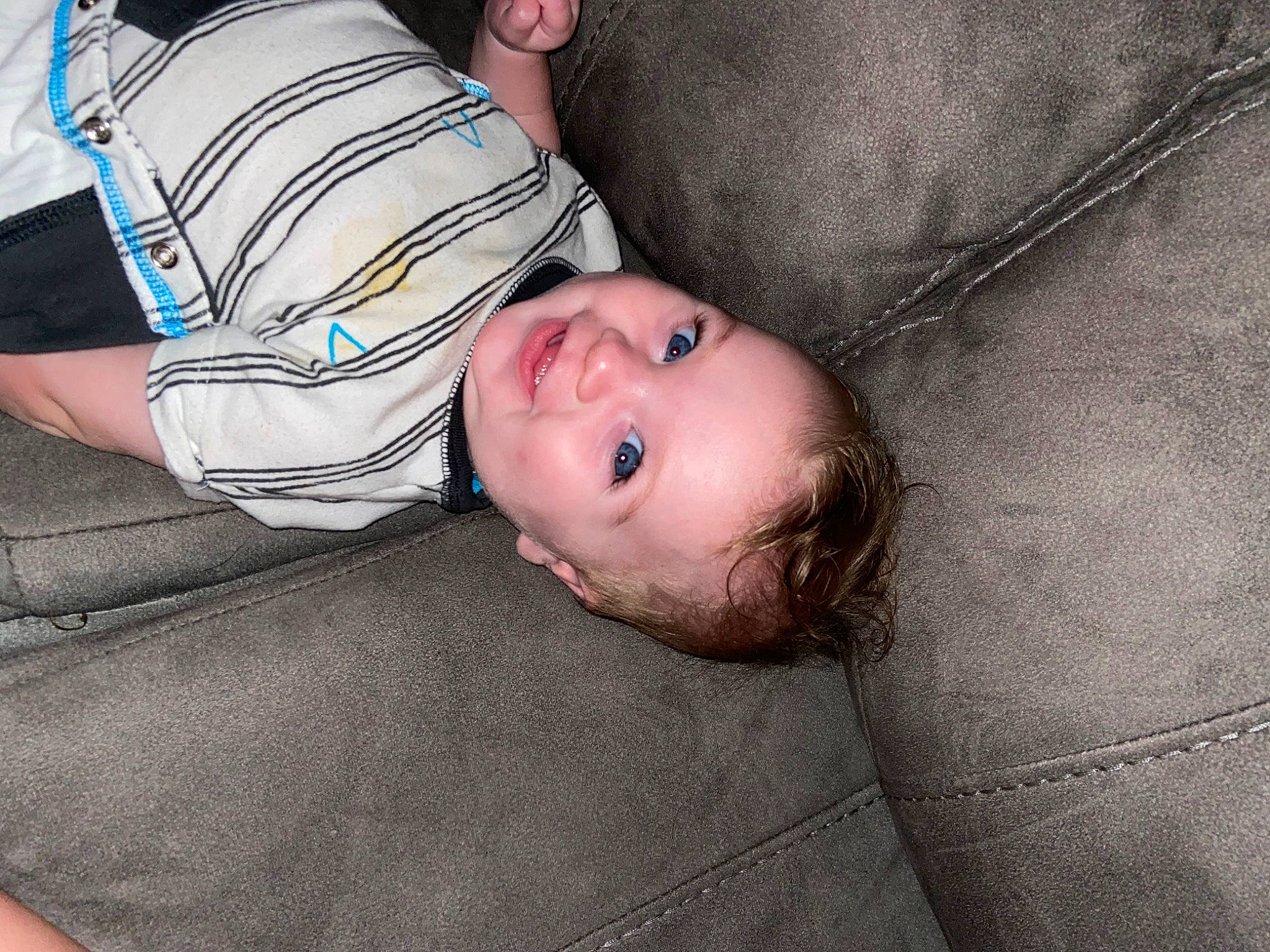 Greyson is registered to the contest to win money with this photo: baby, baby_products, baby_toddler_clothing, cheek, child, comfort, flash_photography, fun, iris, joy, nap, nose, person, portrait_photography, room, sitting, sleep, sleeve, toddler, tree