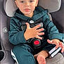 Pave joined the competition — help win amazing prizes! toddler, child, car_seat, seatbelt, blond_hair, tracksuit, bare_feet, car_interior, window, headrest, curious_expression, gesture, cosco_kids, safety, baby_clothing, automobile, seat, young_child, portrait, casual_wear