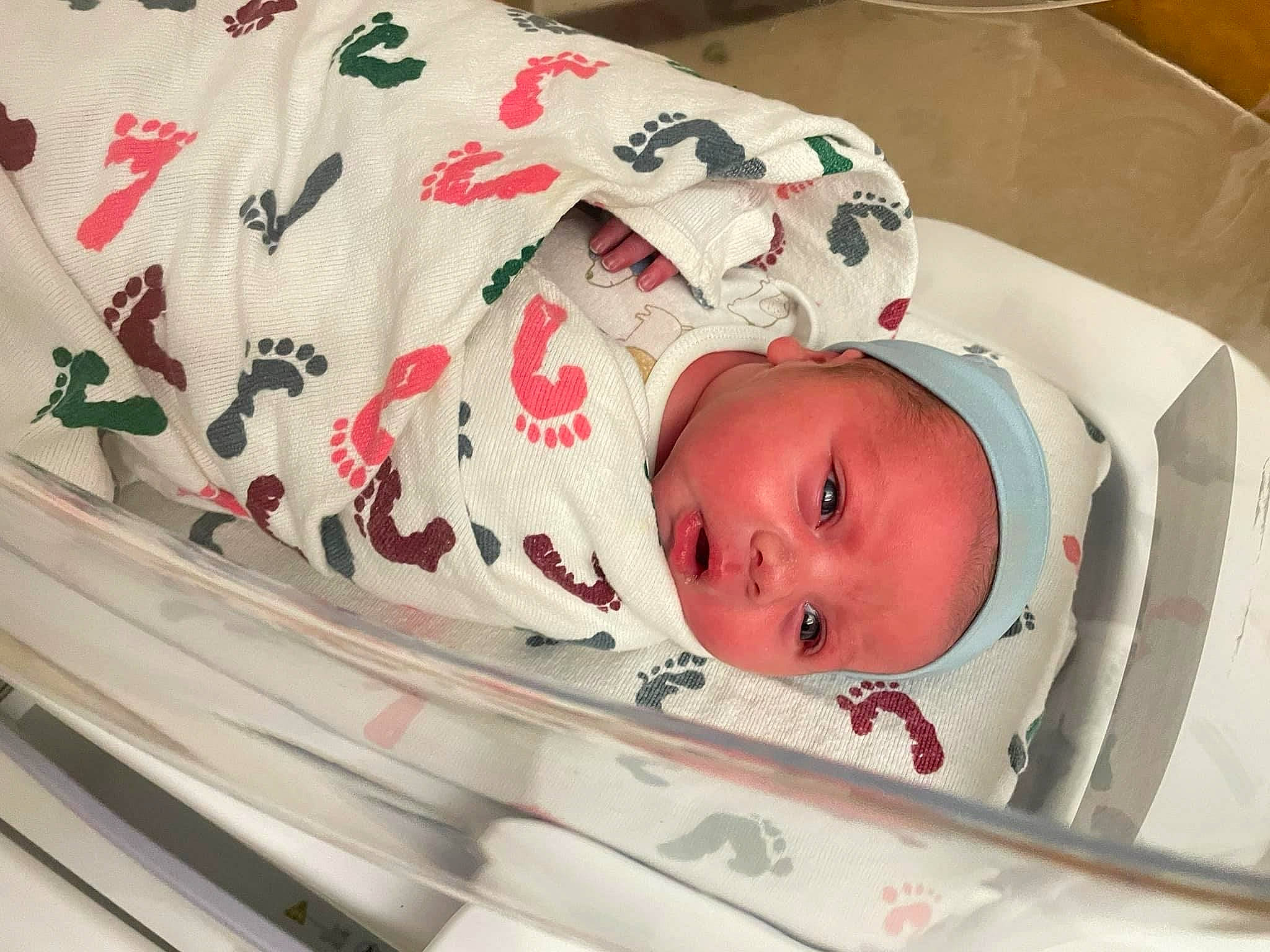 Daxton joined the competition — help win amazing prizes! baby, baby_products, baby_safety, baby_toddler_clothing, carmine, cheek, child, comfort, eye, eyelash, fashion_accessory, iris, linens, pattern, person, room, sleeve, toddler