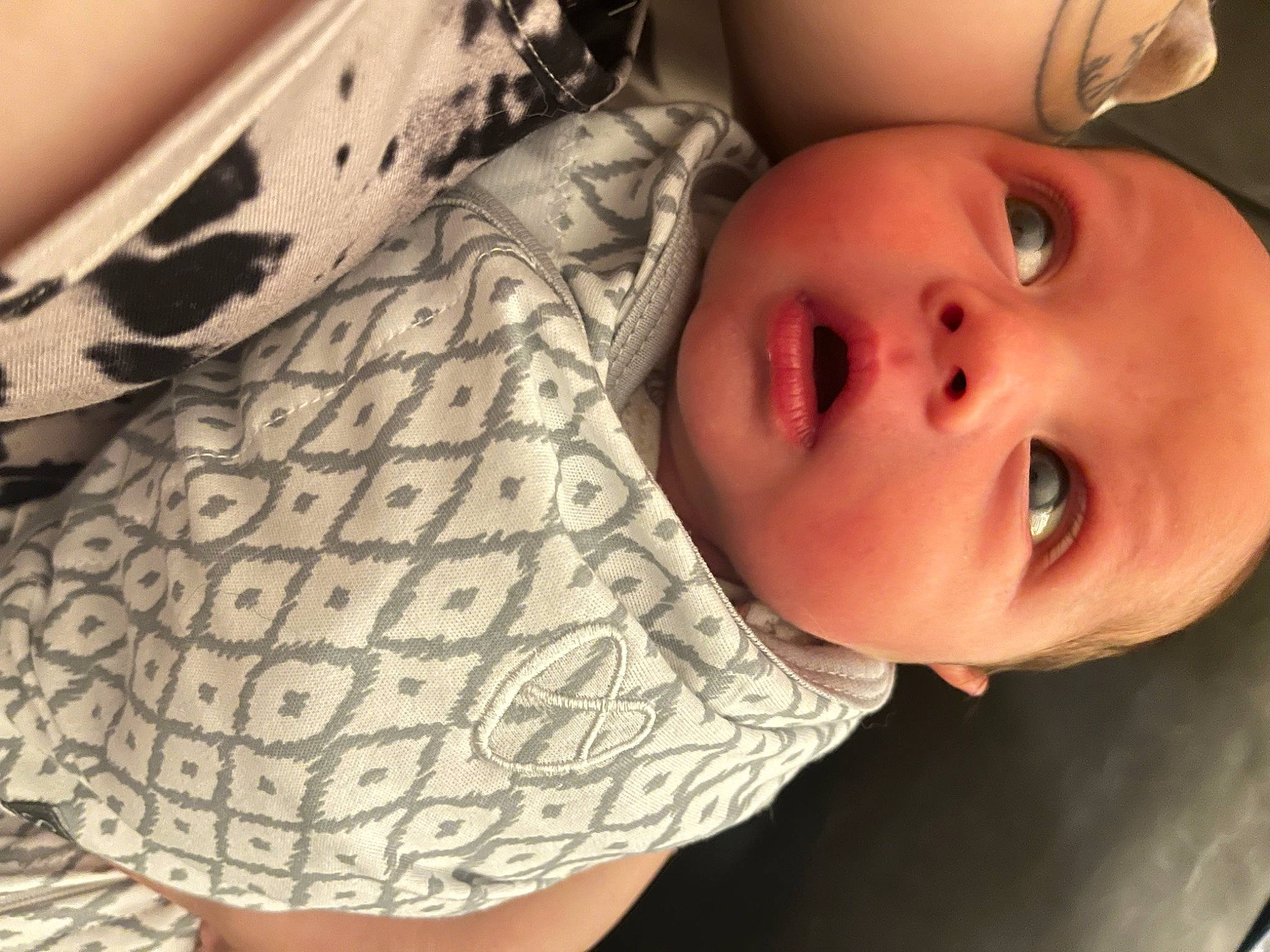 Daxton joined the competition — help win amazing prizes! baby, baby_toddler_clothing, beauty, cheek, eye, eyelash, finger, happy, head, human, iris, lip, mouth, neck, nose, pattern, person, skin, sleeve, smile