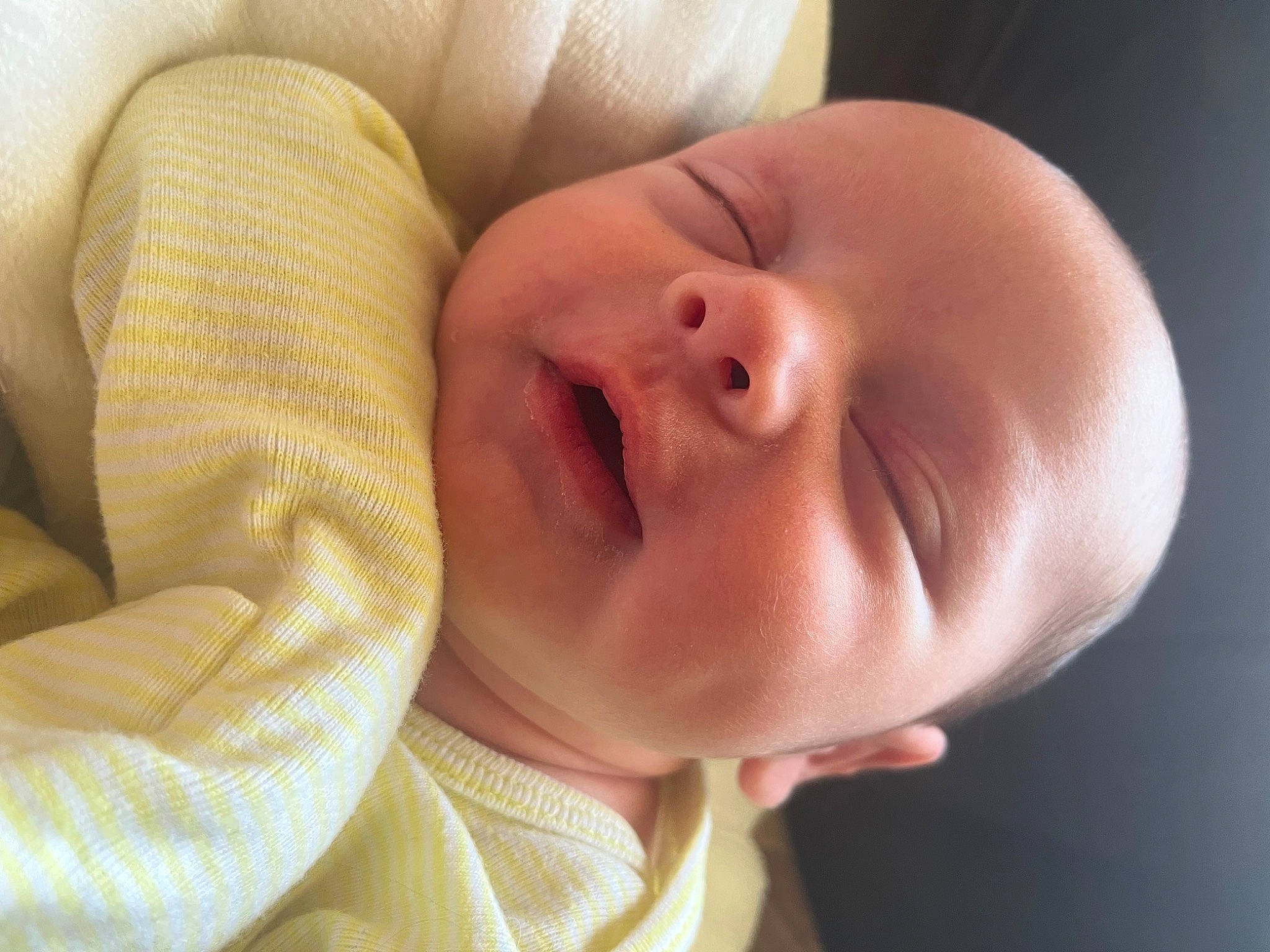 Daxton is registered to the contest to win money with this photo: baby, baby_sleeping, baby_toddler_clothing, cheek, close_up, collar, comfort, ear, eyebrow, eyelash, happy, head, iris, lip, mouth, neck, nose, person, sleeve, thumb