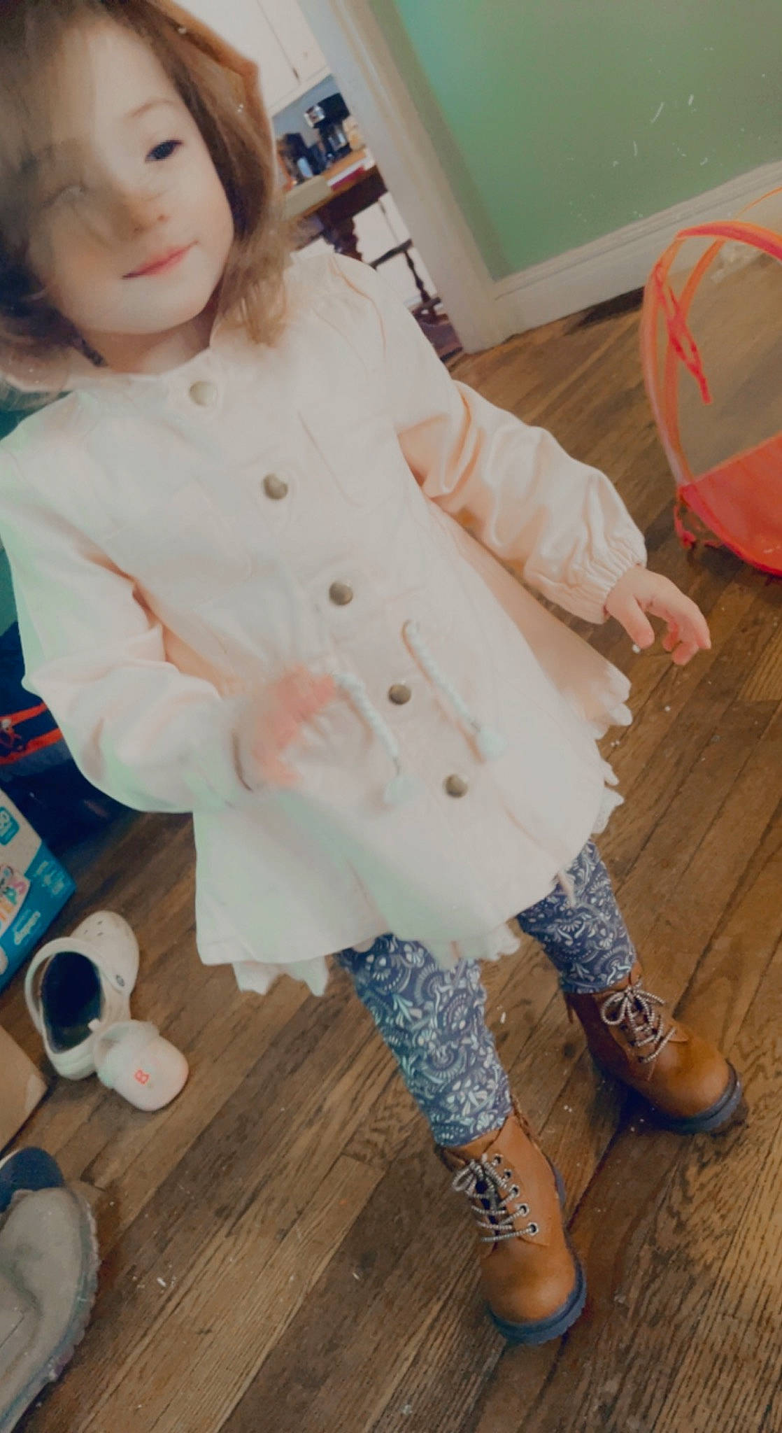 Jordyn joined the competition — help win amazing prizes! baby_toddler_clothing, child, fashion_design, flooring, fur, happy, hardwood, human_leg, laminate_flooring, outerwear, pattern, person, shoe, skin, sleeve, tableware, toddler, uniform, white, wood