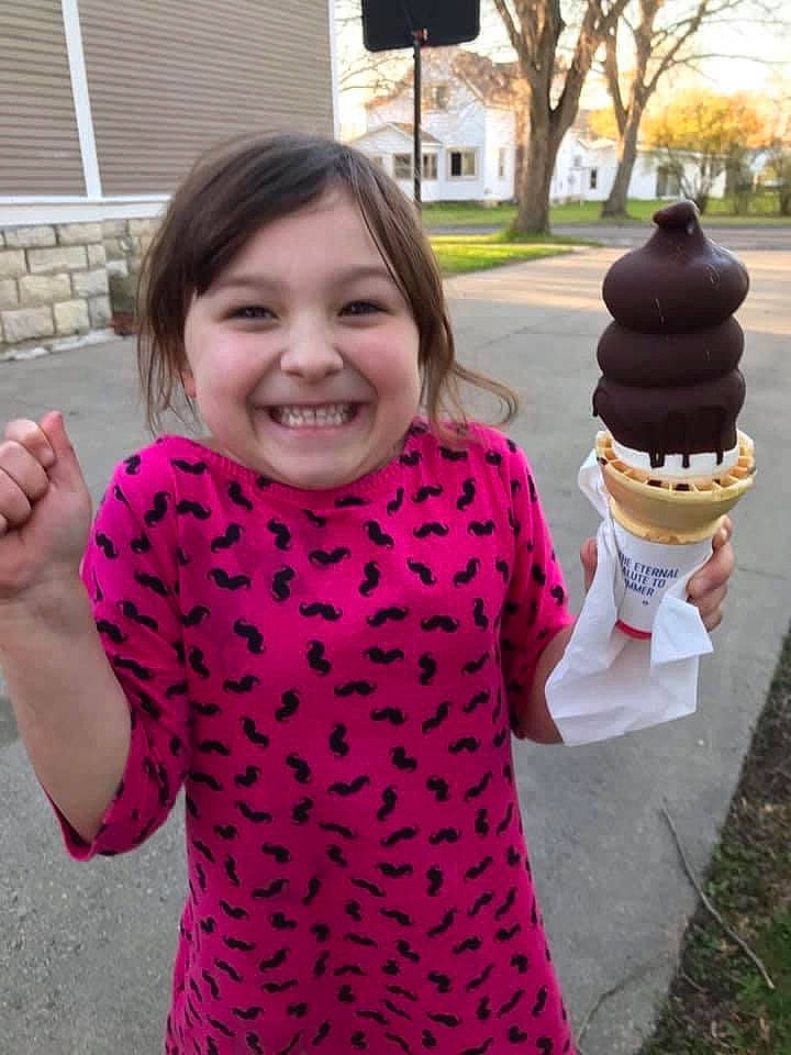 Camille joined the competition — help win amazing prizes! child, cone, finger, food, fun, gelato, gesture, grass, happy, ice_cream, ice_cream_cone, joy, person, pink, product, recreation, sleeve, smile, soft_serve_ice_creams, thumb