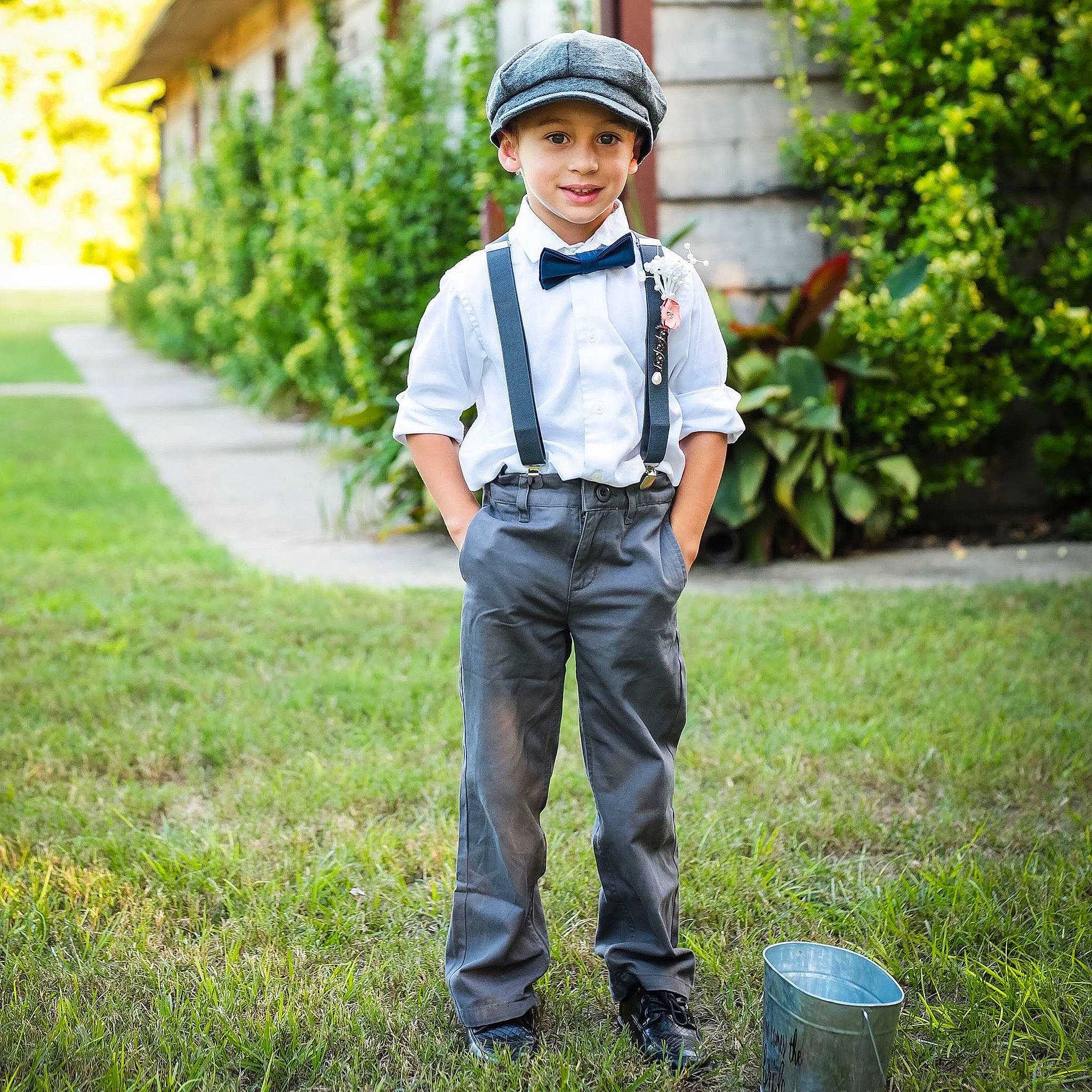 Deegan is registered to the contest to win money with this photo: botany, collar, denim, dress_shirt, electric_blue, fashion_accessory, formal_wear, grass, grassland, happy, hat, headwear, joy, lawn, leisure, pattern, people_in_nature, person, plant, sleeve