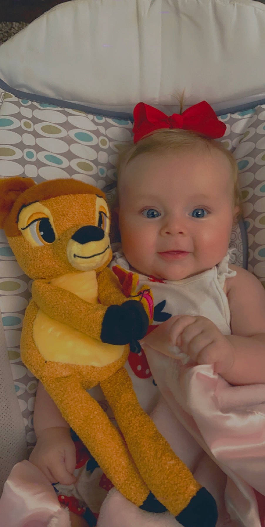 Rylee is registered to the contest to win money with this photo: baby, baby_products, cheek, child, head, person, plush, product, skin, stuffed_toy, teddy_bear, textile, toddler, toy