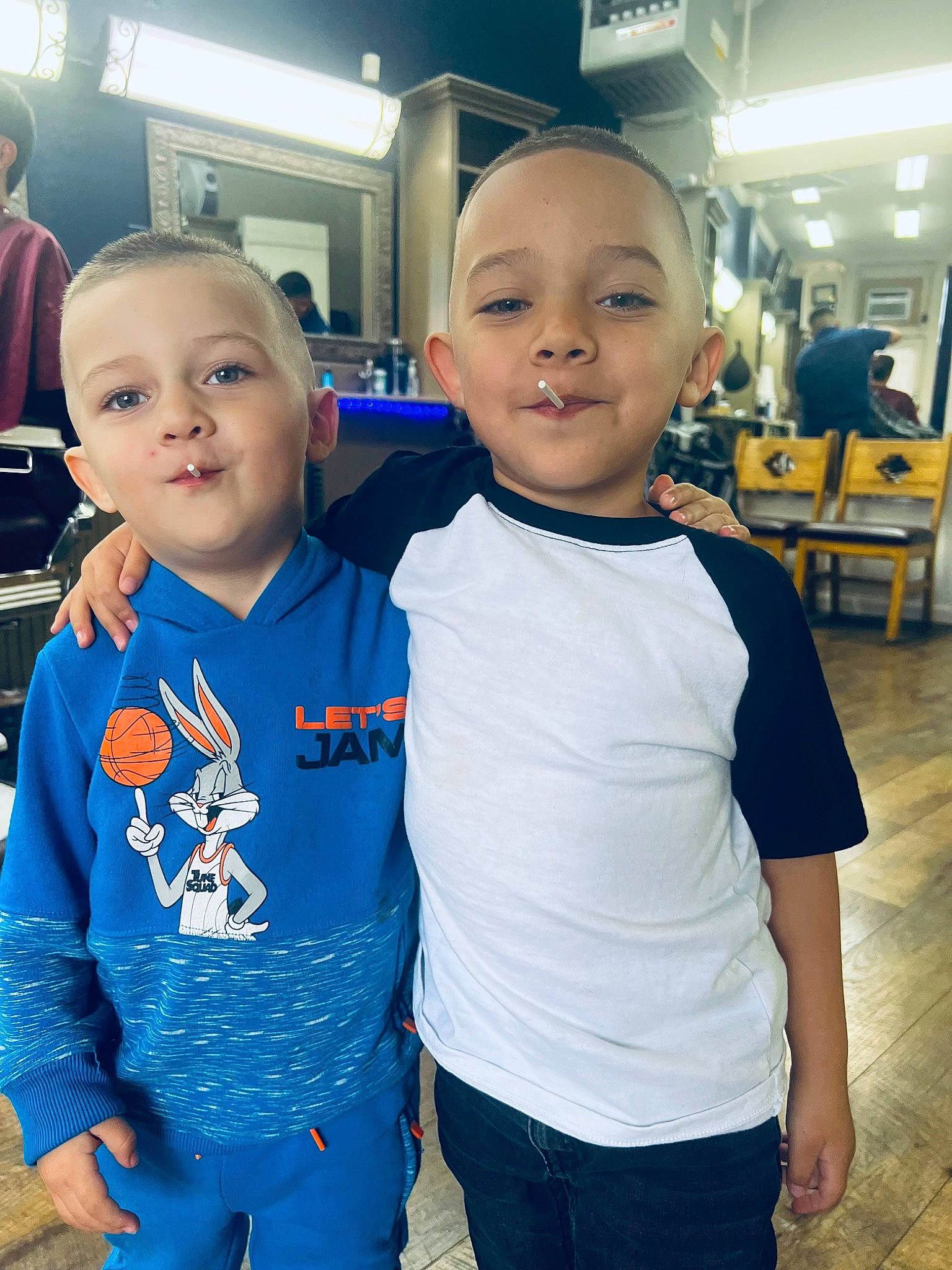 Daxton is registered to the contest to win money with this photo: baby, belt, chair, child, electric_blue, event, facial_expression, flooring, fun, gesture, hairstyle, happy, joint, leisure, person, room, sleeve, smile, t_shirt, toddler