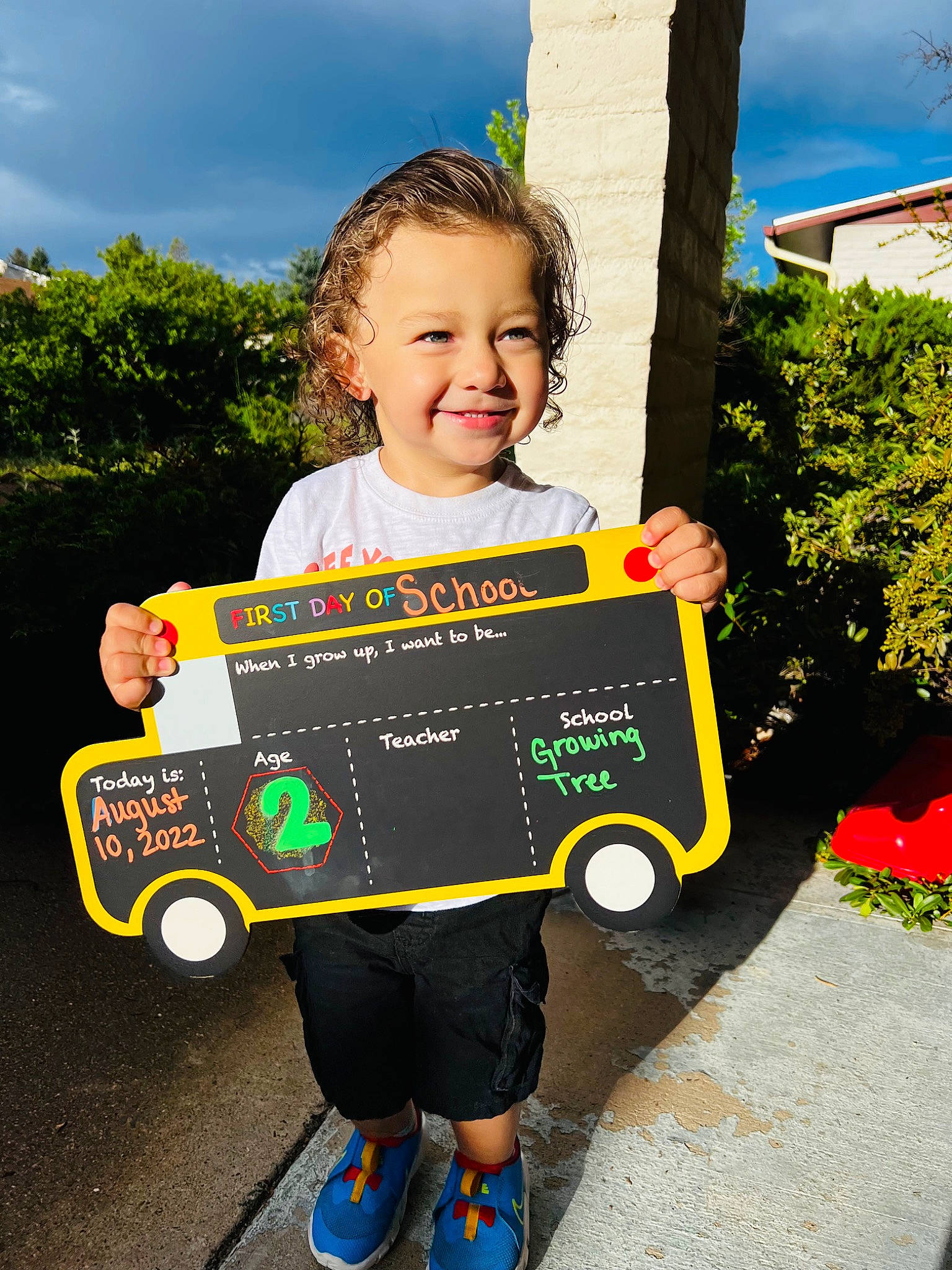Daxton is registered to the contest to win money with this photo: asphalt, child, cloud, event, fun, grass, happy, joy, leisure, motor_vehicle, person, plant, play, recreation, sky, smile, t_shirt, tire, toddler, travel