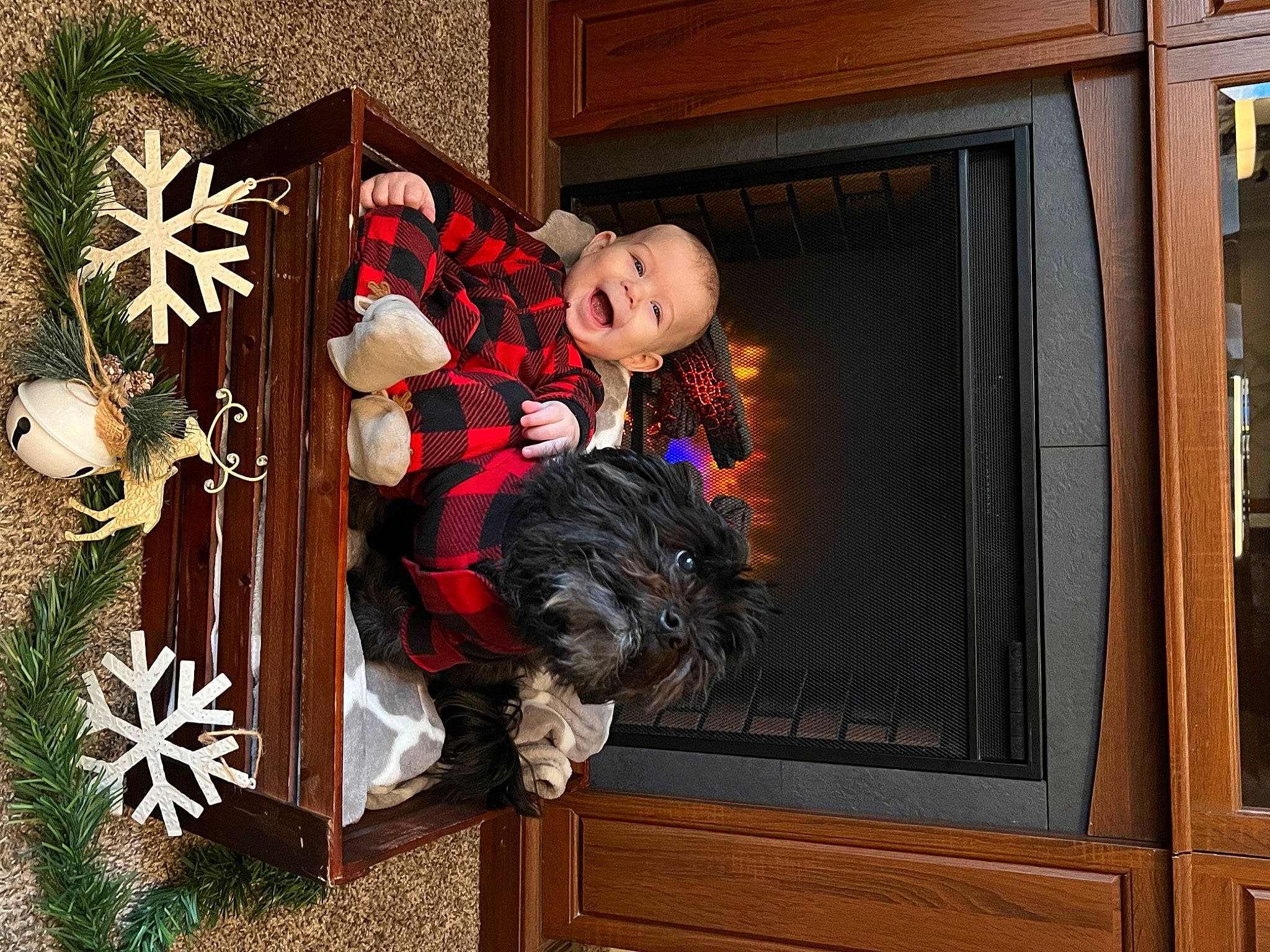 Christian joined the competition — help win amazing prizes! carmine, child, door, fun, happy, holiday, home, house, interior_design, ornament, person, plant, room, sitting, toddler, tree, window, winter, wood