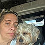 bridge, candid, canine, casual, closeup, companion, daylight, dog, human, pet, portrait, relaxed, seat, selfie, shoulder, sunglasses, tattoo, vehicle_interior, window, woman