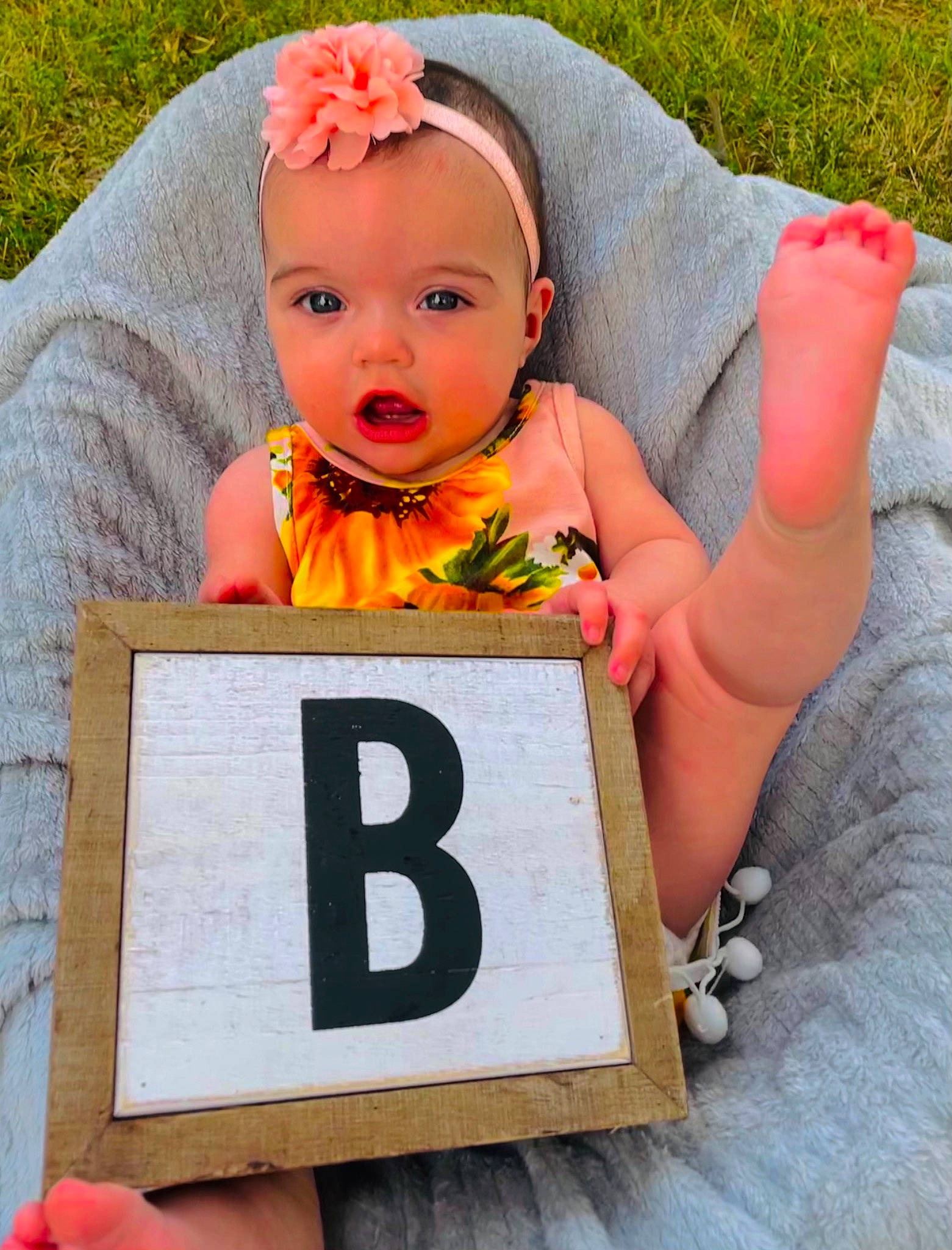 Bexley joined the competition — help win amazing prizes! baby, baby_products, baby_toddler_clothing, child, doll, fashion_accessory, flower, font, grass, happy, headband, headpiece, jewellery, number, pattern, person, plant, play, smile, toddler